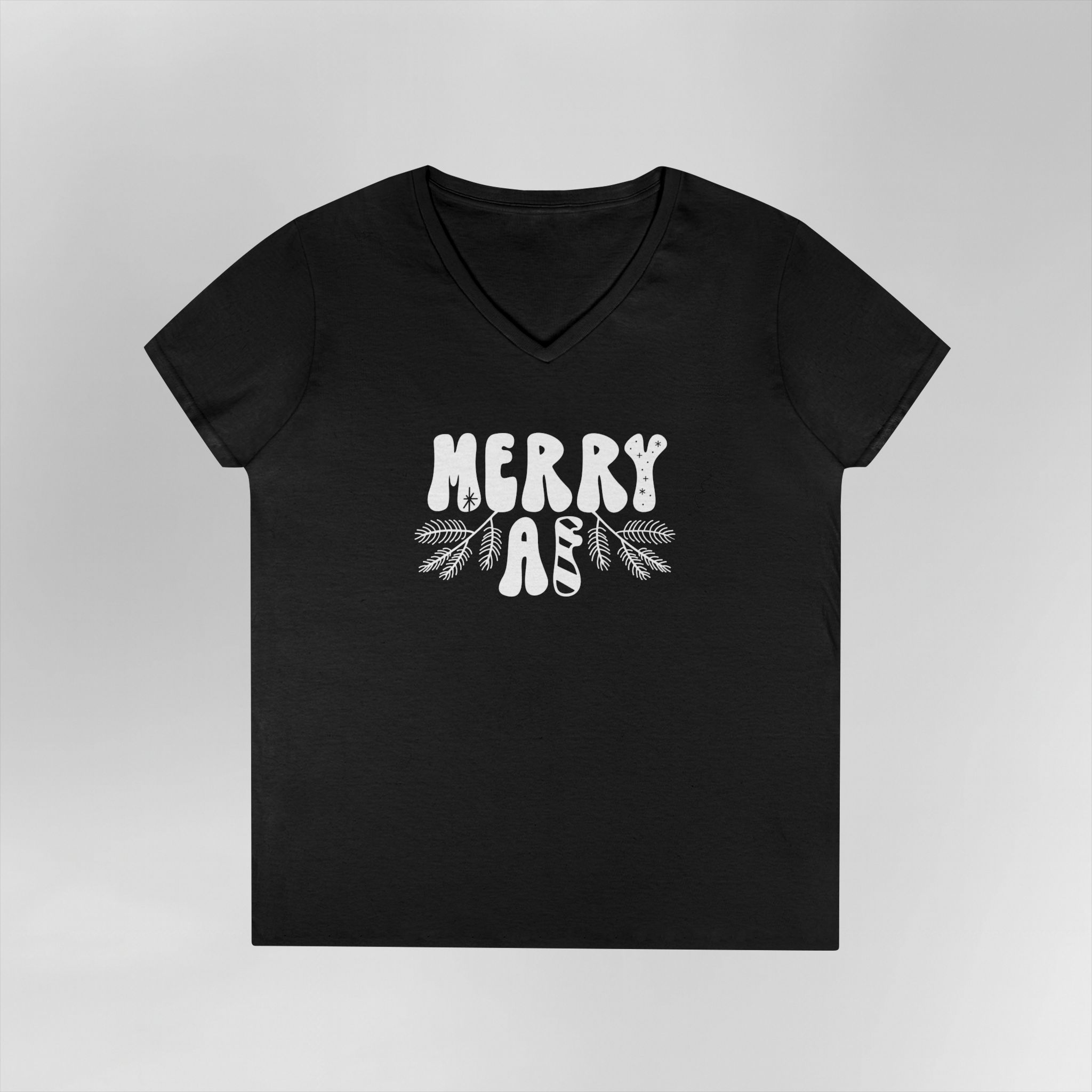 Merry AF Christmas - Ladies V-Neck - Image 5