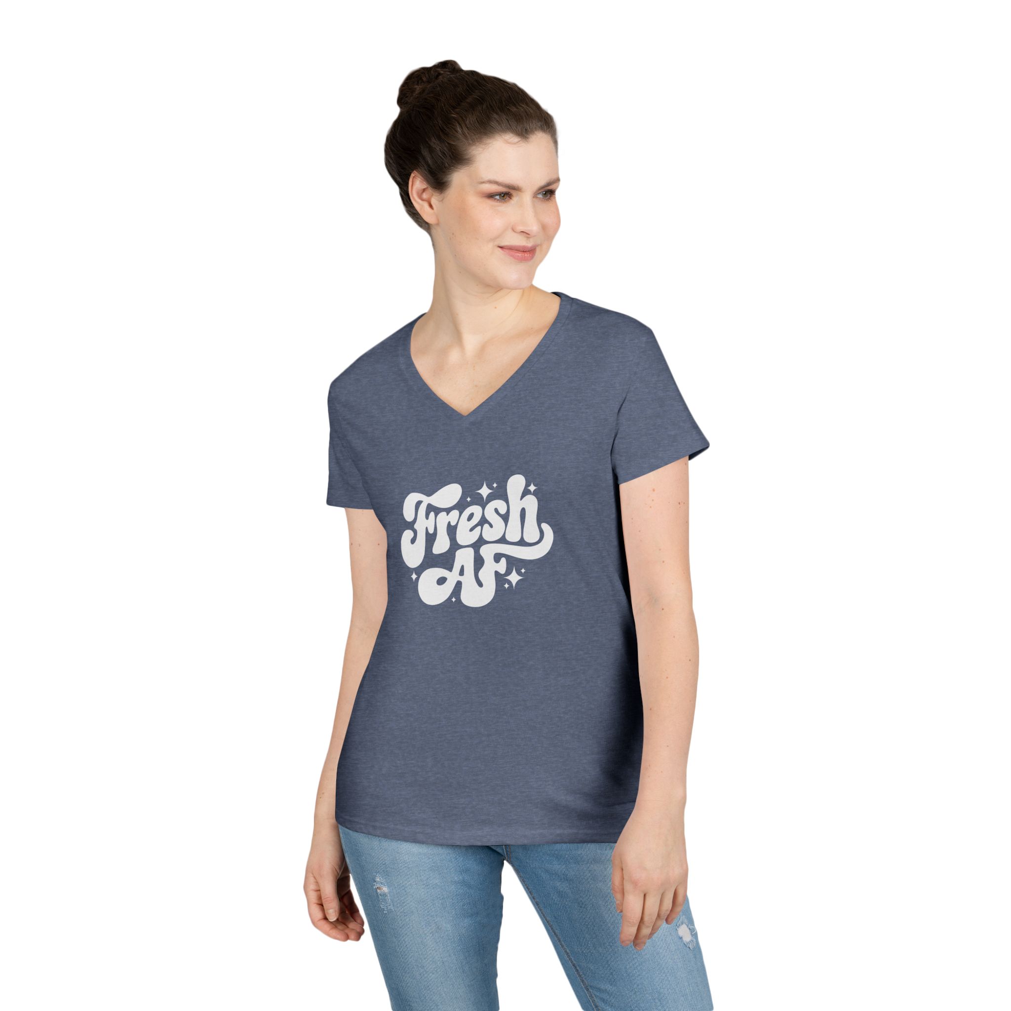 Fresh AF - Ladies' V-Neck T-Shirt - Image 19