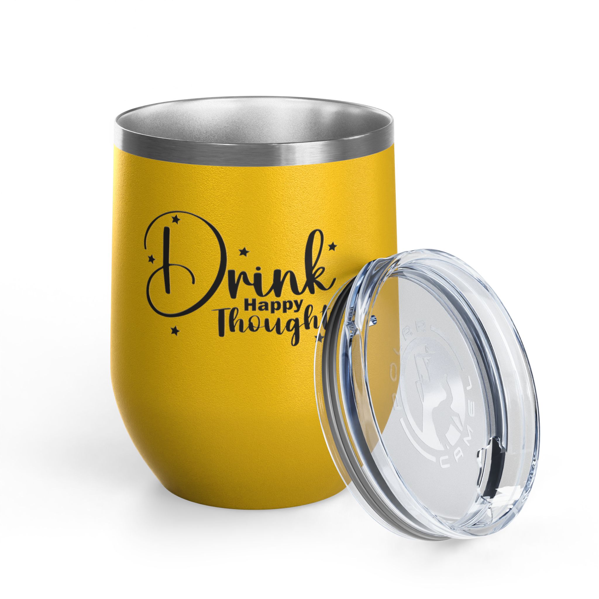Drink Happy Thoughts - Insulated Wine Tumbler | 12oz - Image 10