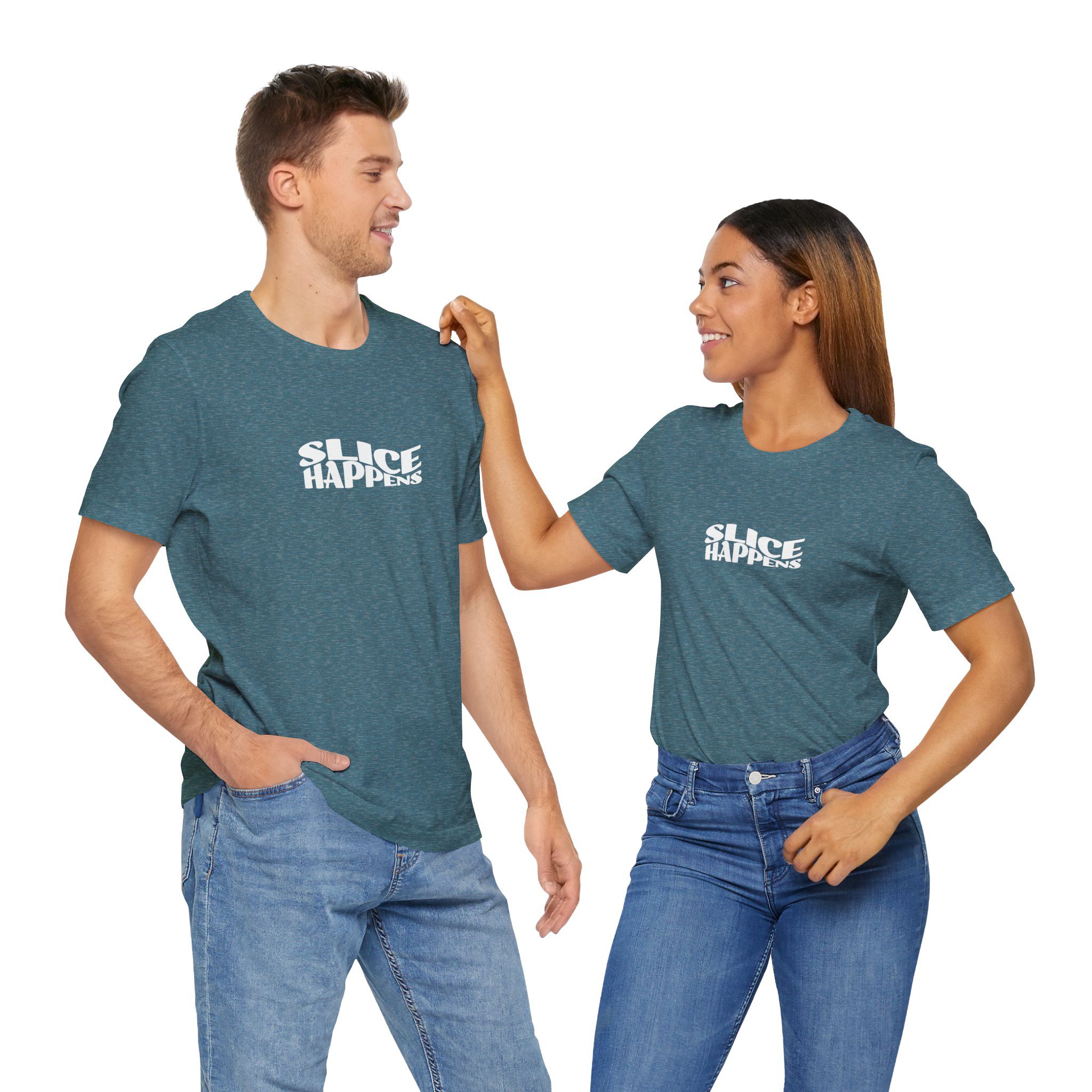 Slice Happens - Golf T-Shirt Dark Heather Colors - Image 2