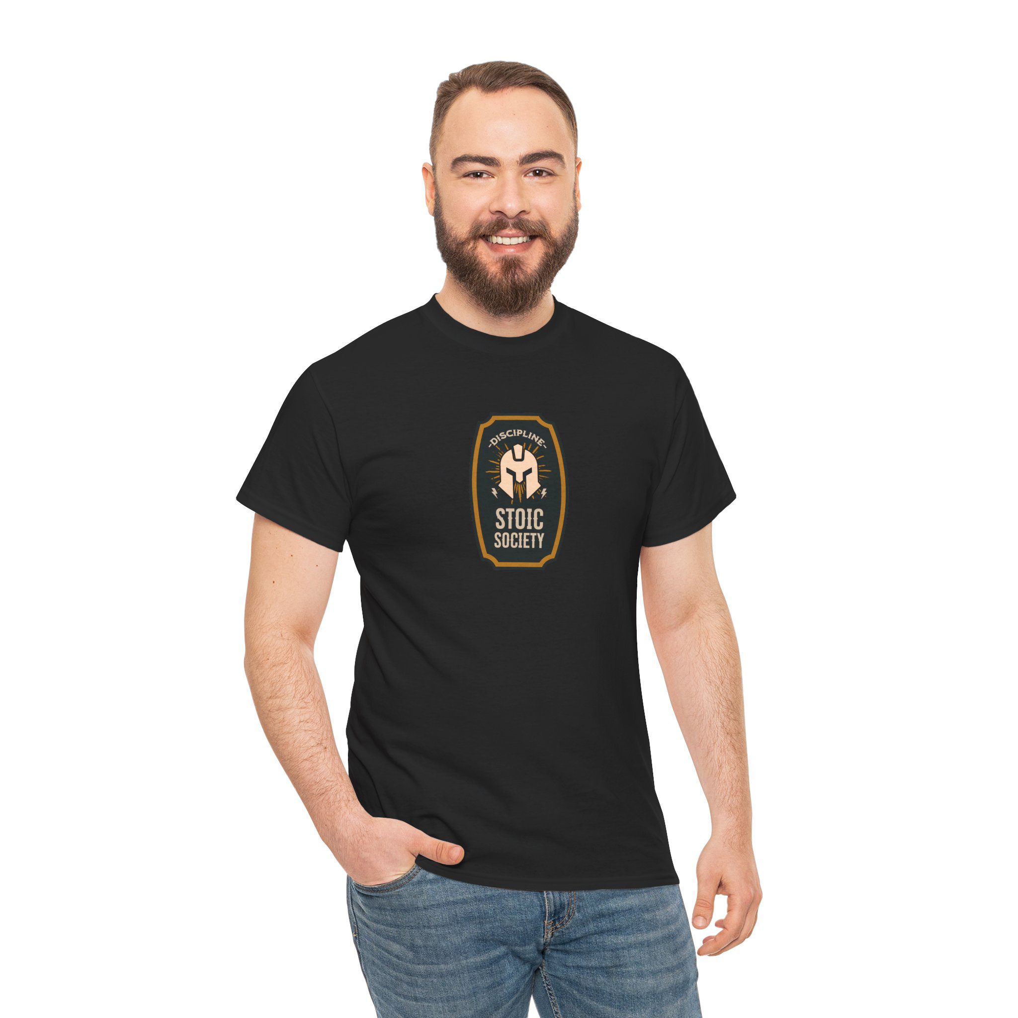 Stoic Society Discipline - Unisex Heavy Cotton T-Shirt - Image 2