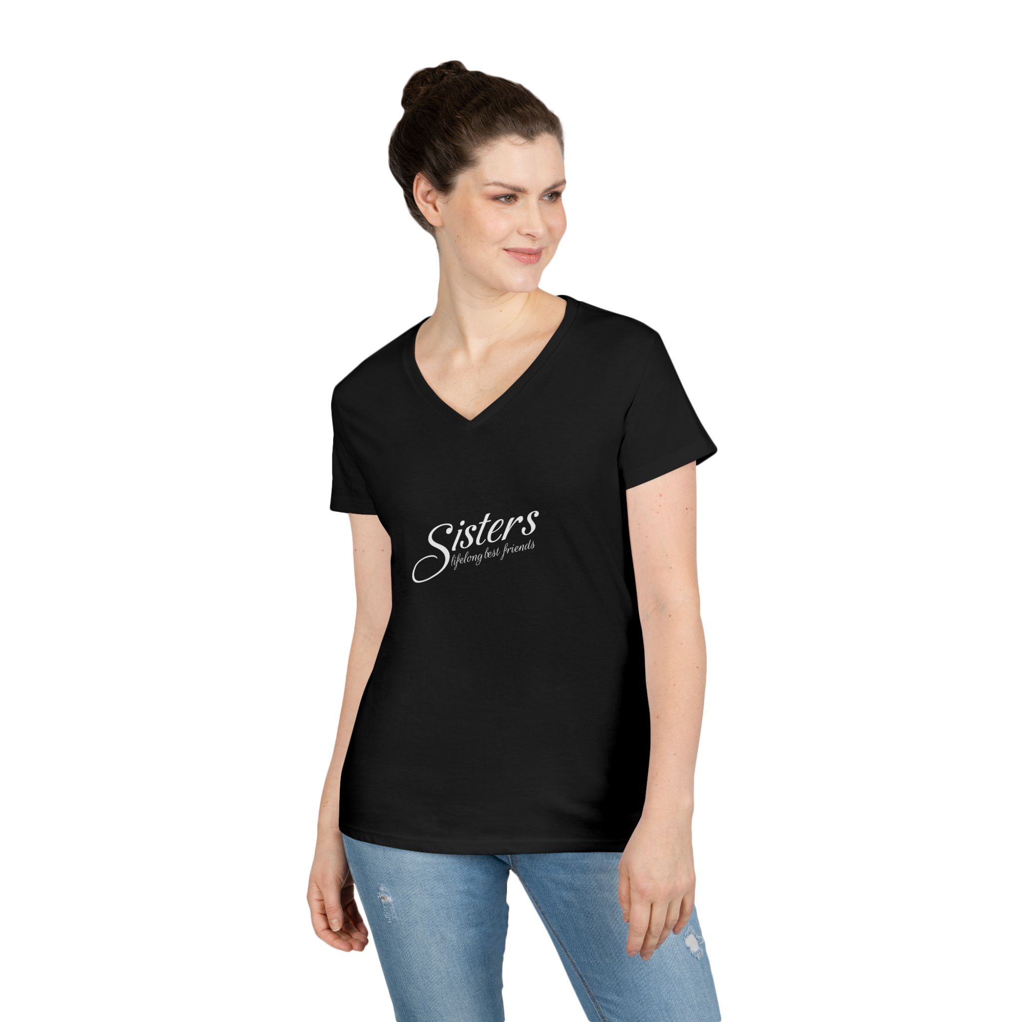 Sisters Lifelong Best Friends - Ladies V-Neck T-Shirt - Image 8