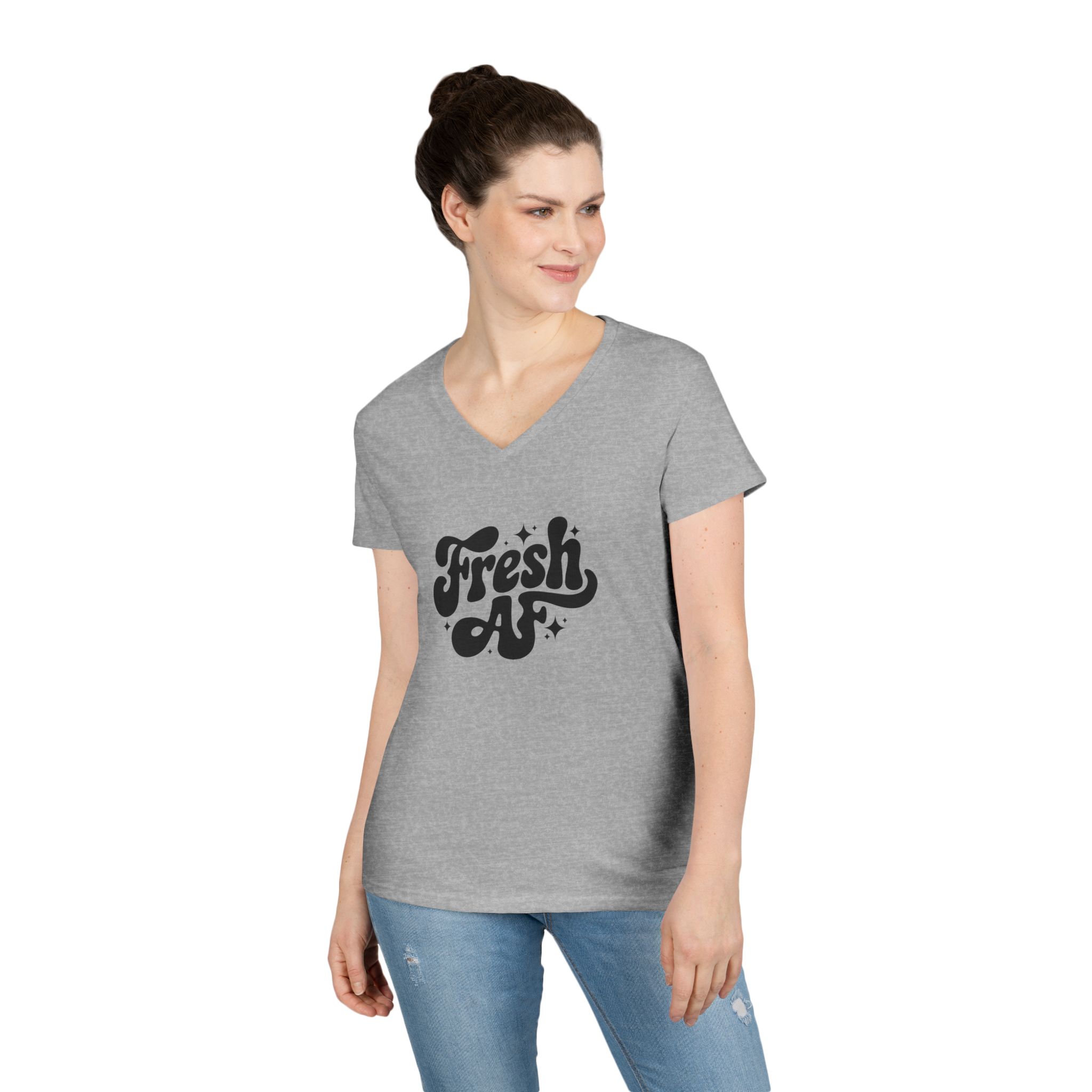 Fresh AF - Ladies' V-Neck T-Shirt - Image 7