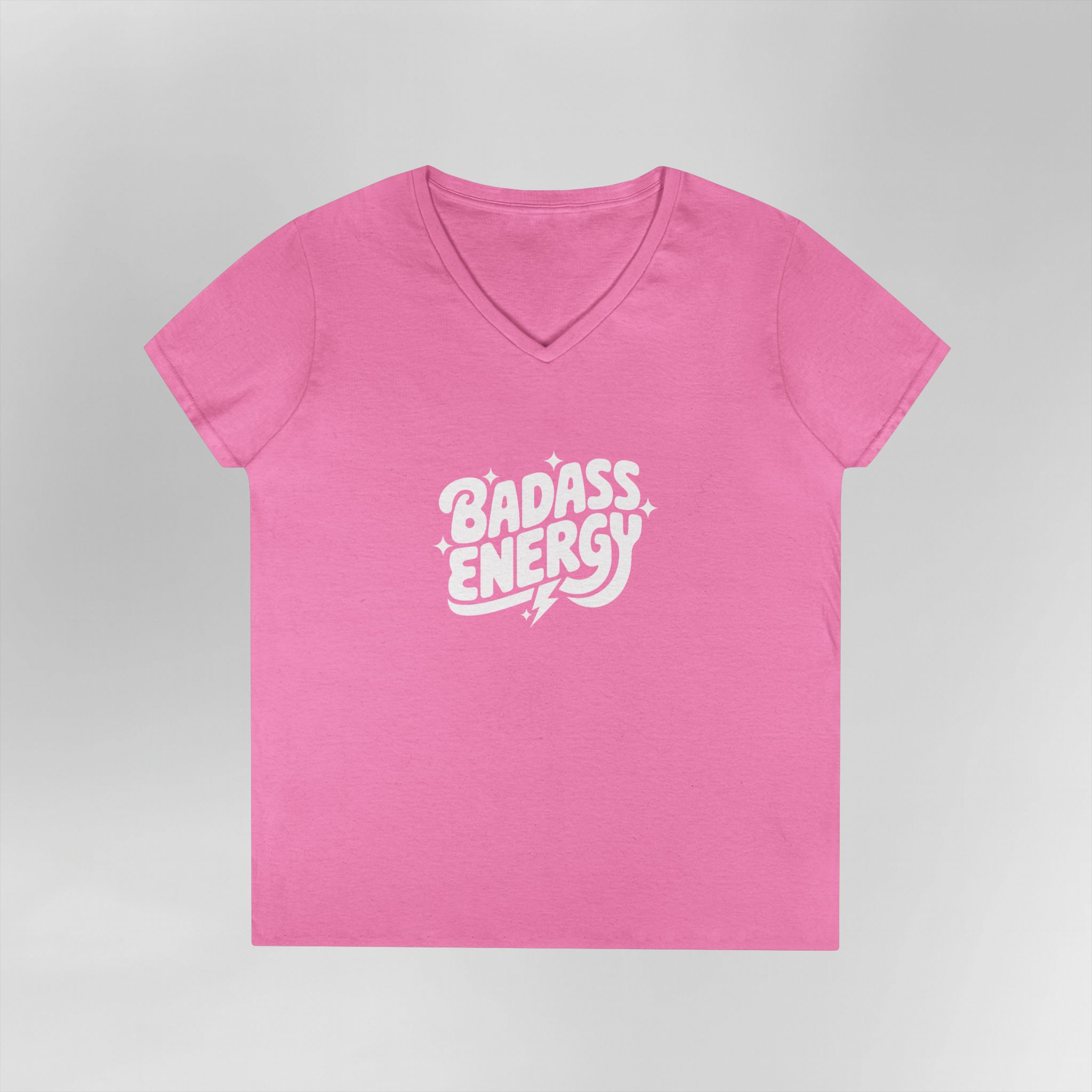Badass Energy - Ladies V-Neck Tee - Image 13