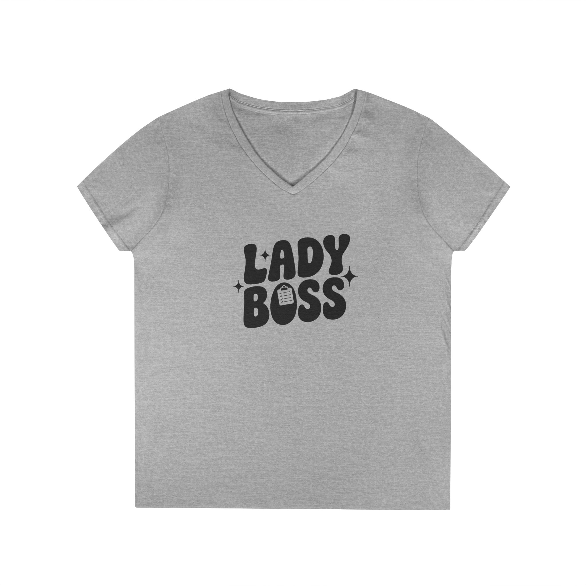 Lady Boss - Ladies V-Neck Tee - Image 5