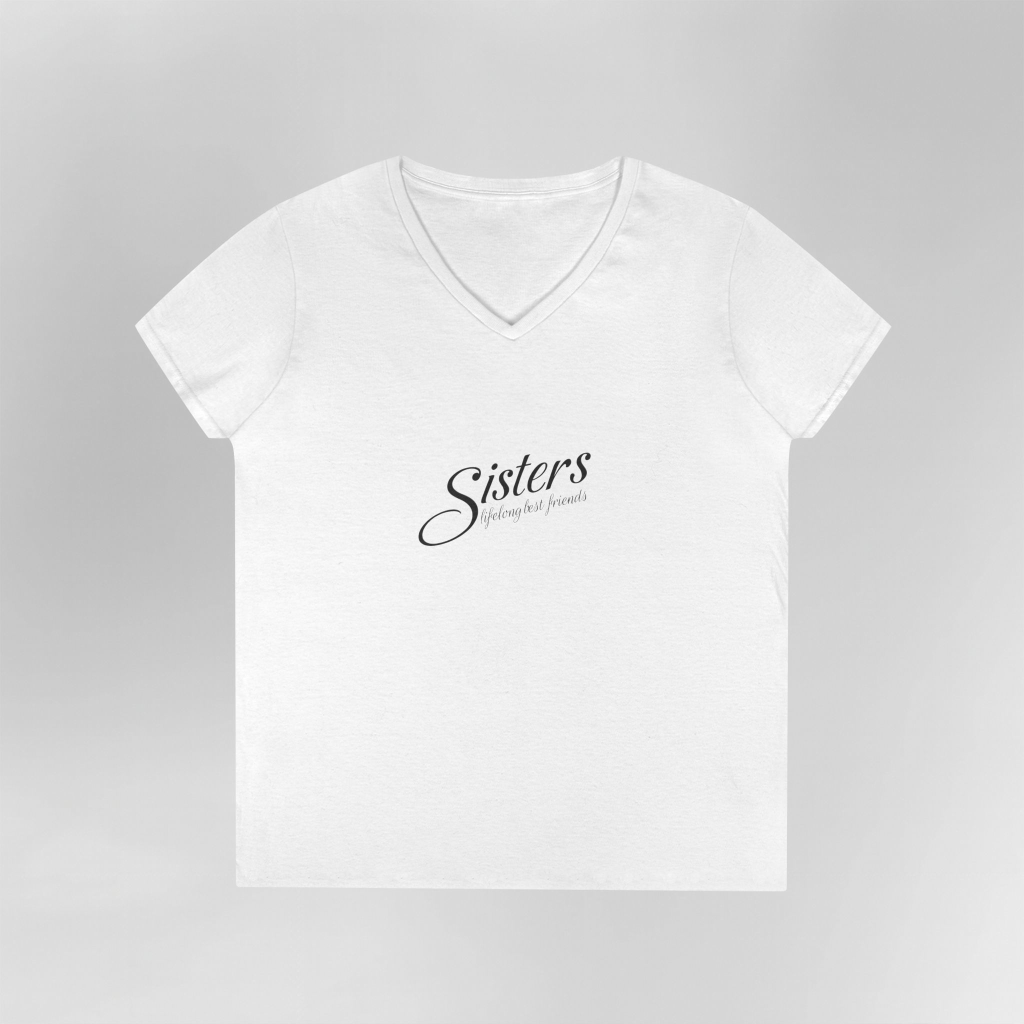Sisters Lifelong Best Friends - Ladies V-Neck T-Shirt - Image 3