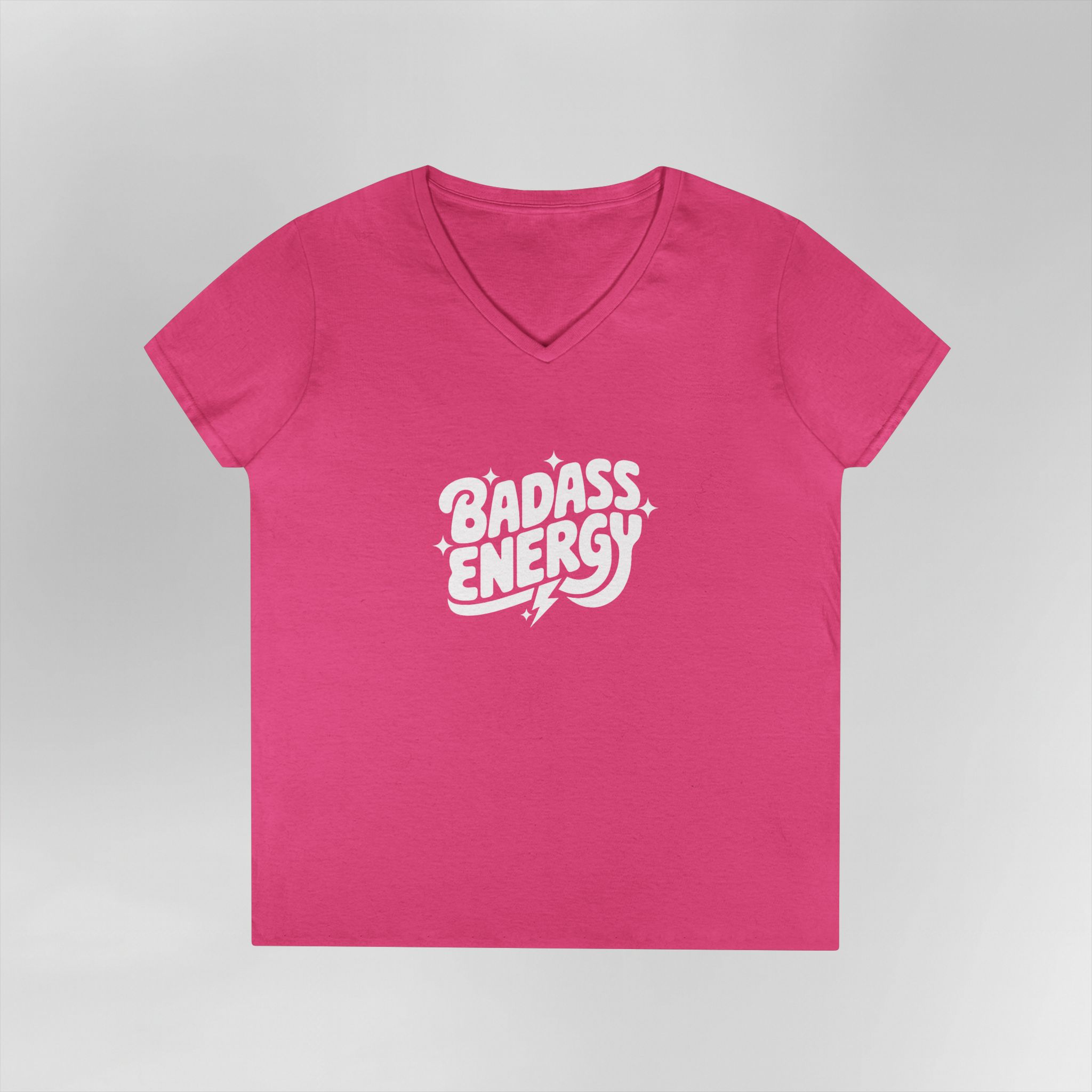 Badass Energy - Ladies V-Neck Tee - Image 14