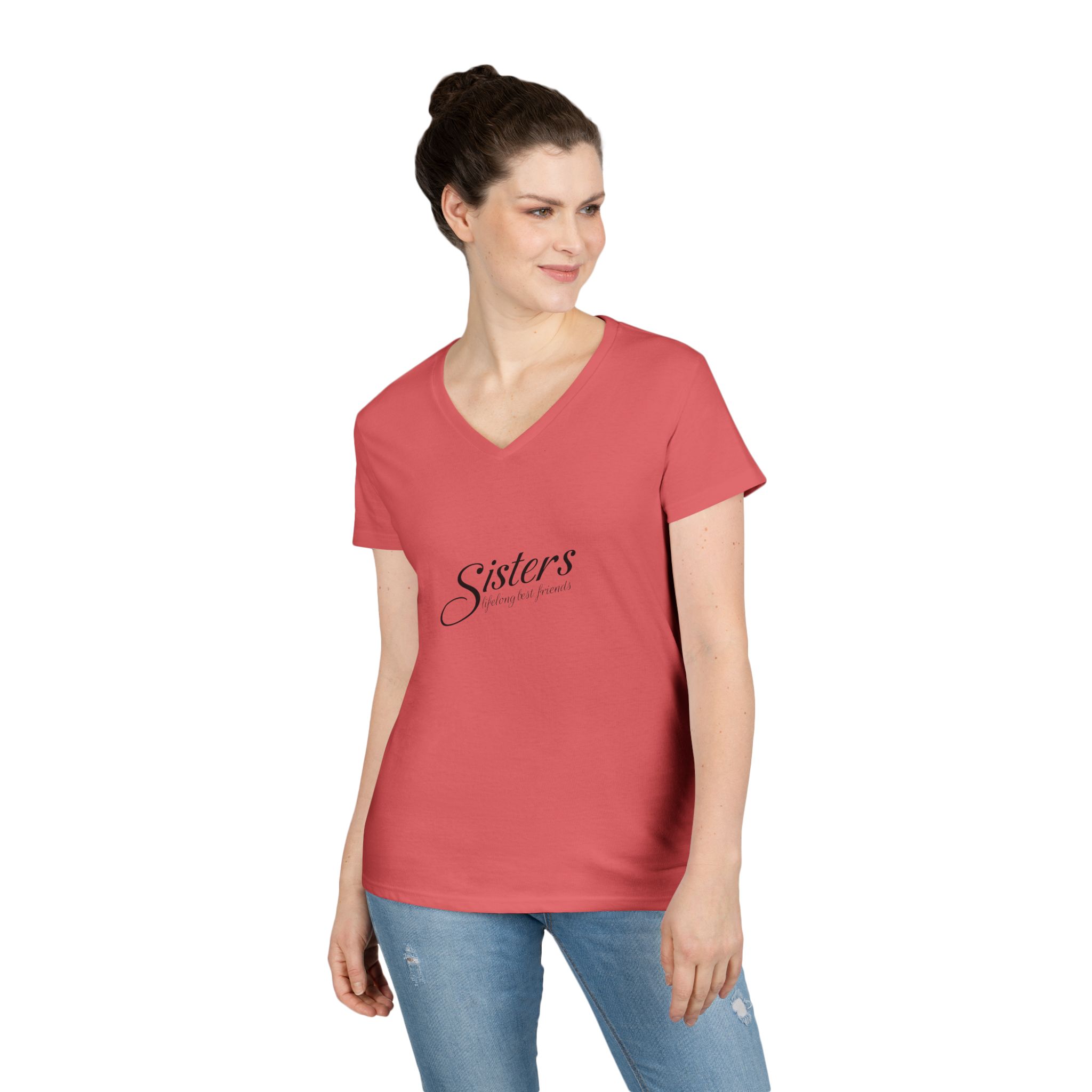 Sisters Lifelong Best Friends - Ladies V-Neck T-Shirt - Image 6