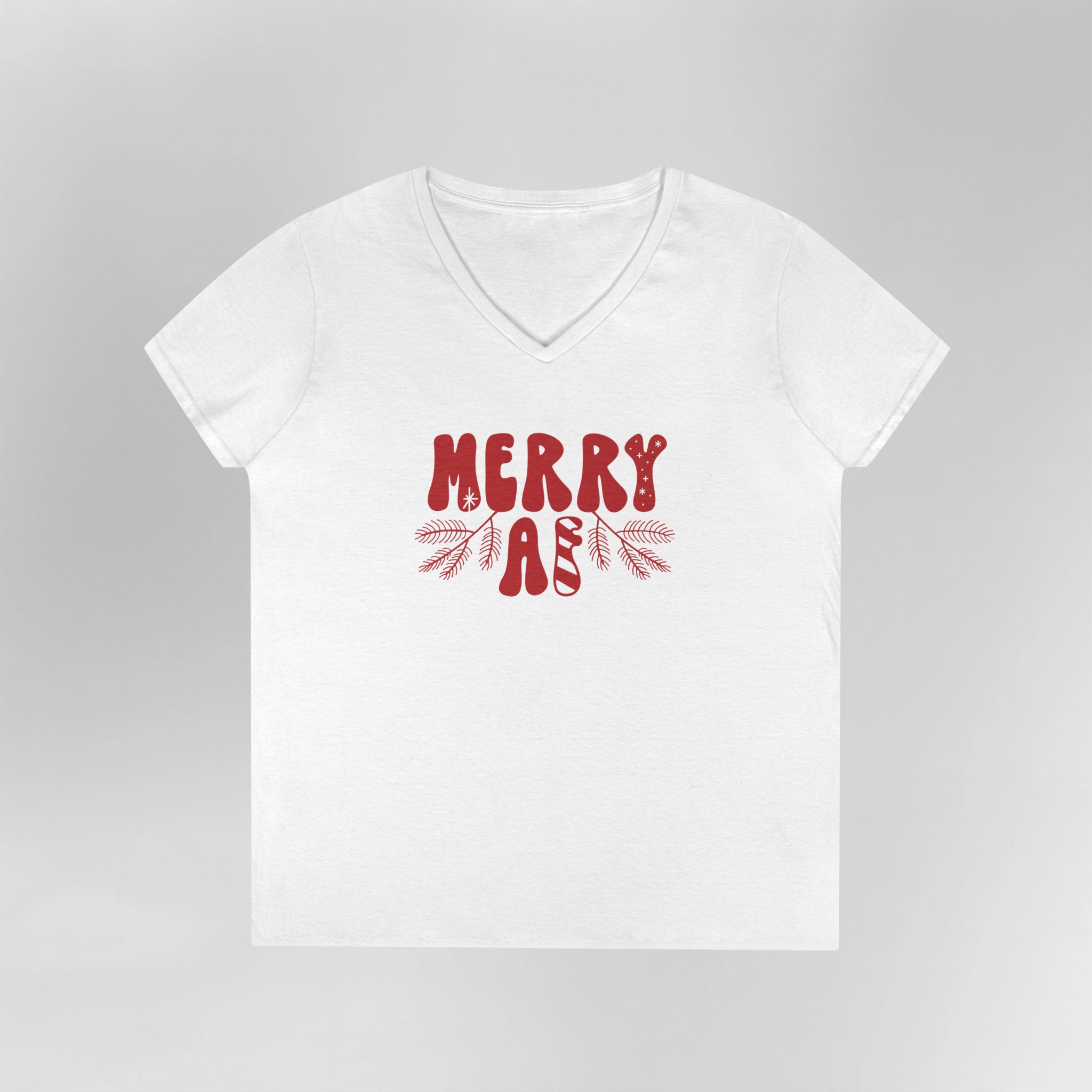 Merry AF Christmas - Ladies V-Neck - Image 3