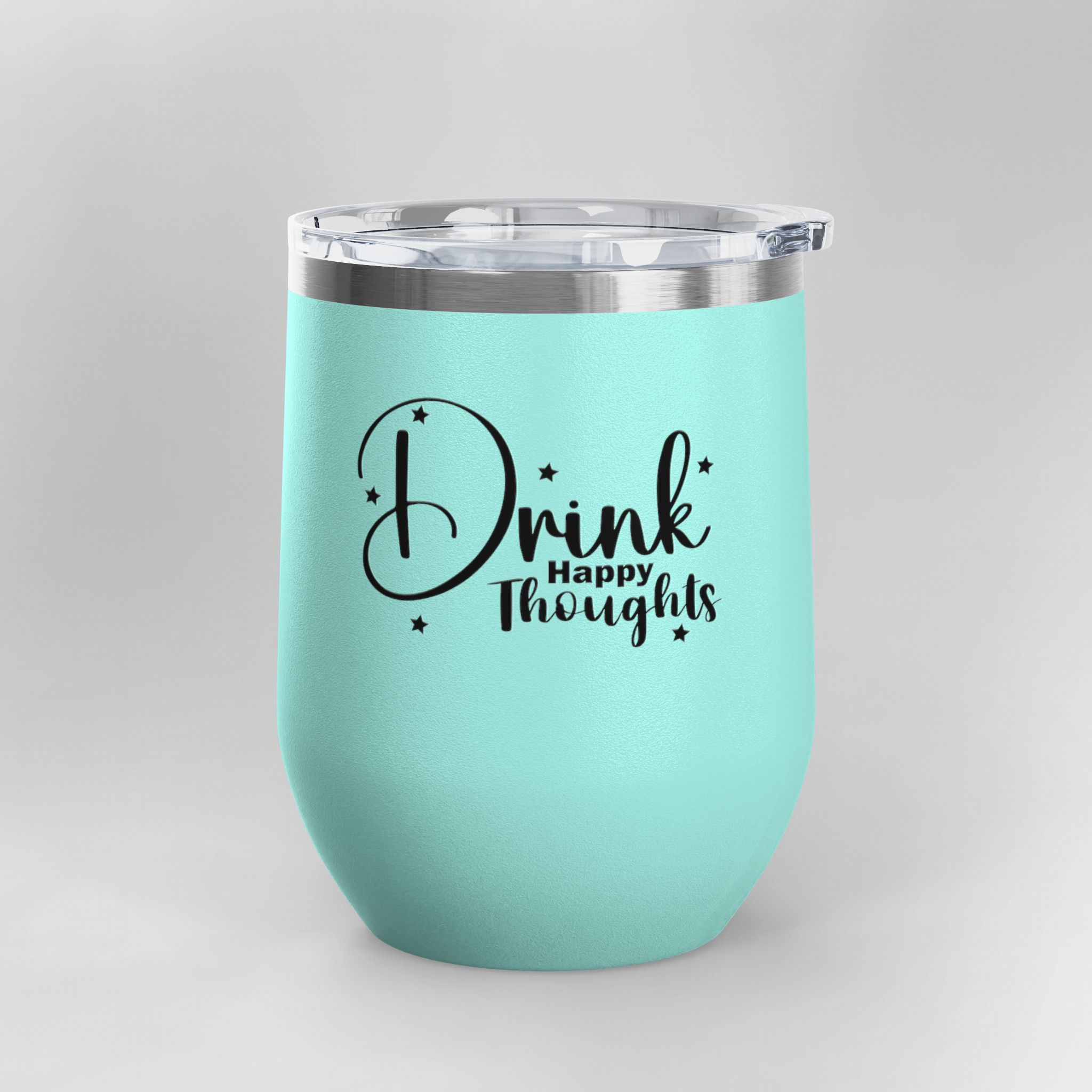 Drink Happy Thoughts - Insulated Wine Tumbler | 12oz - Image 13
