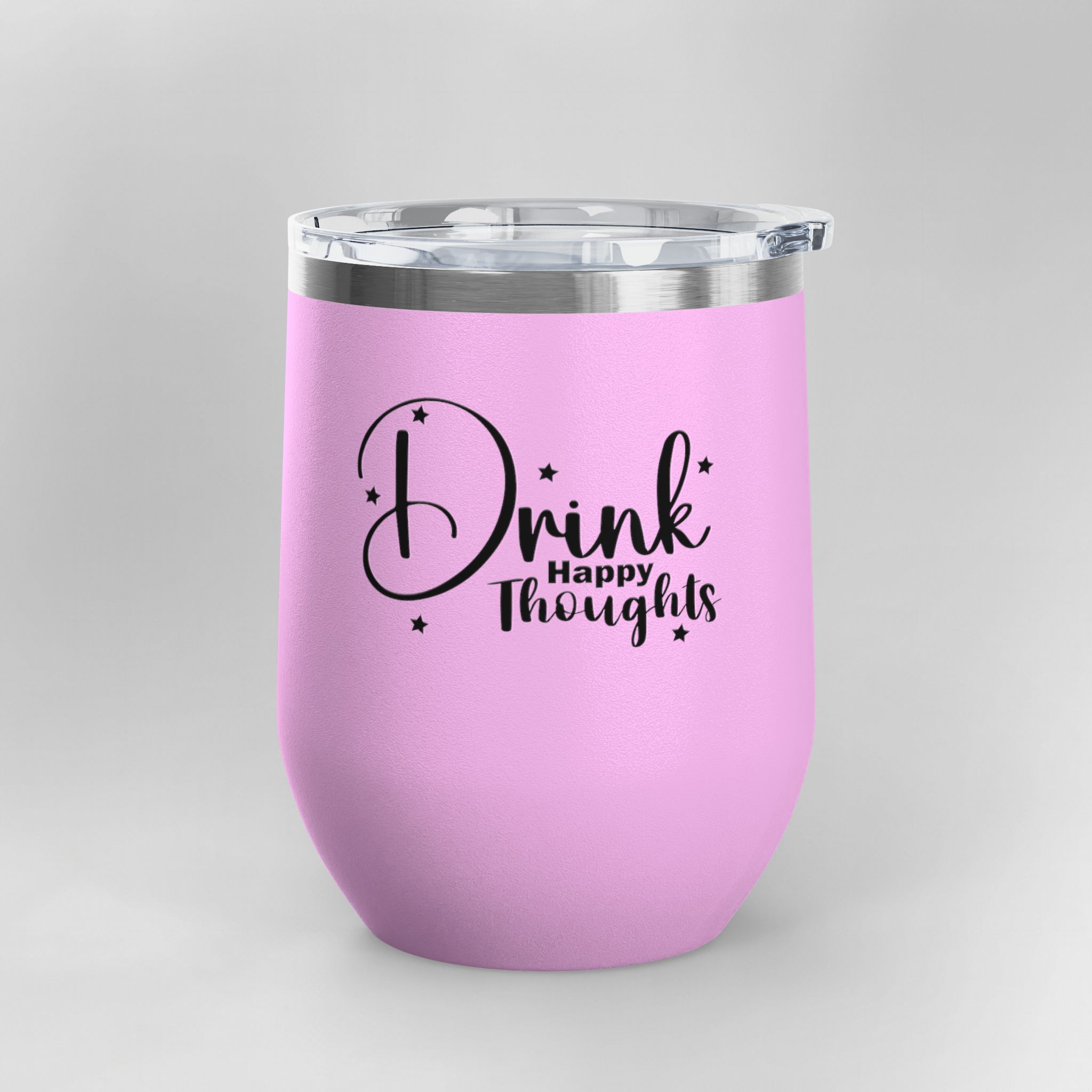 Drink Happy Thoughts - Insulated Wine Tumbler | 12oz - Image 18