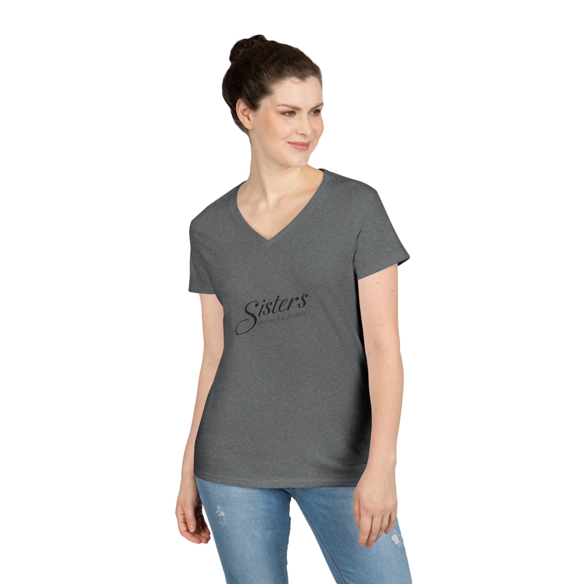 Sisters Lifelong Best Friends - Ladies V-Neck T-Shirt - Image 12