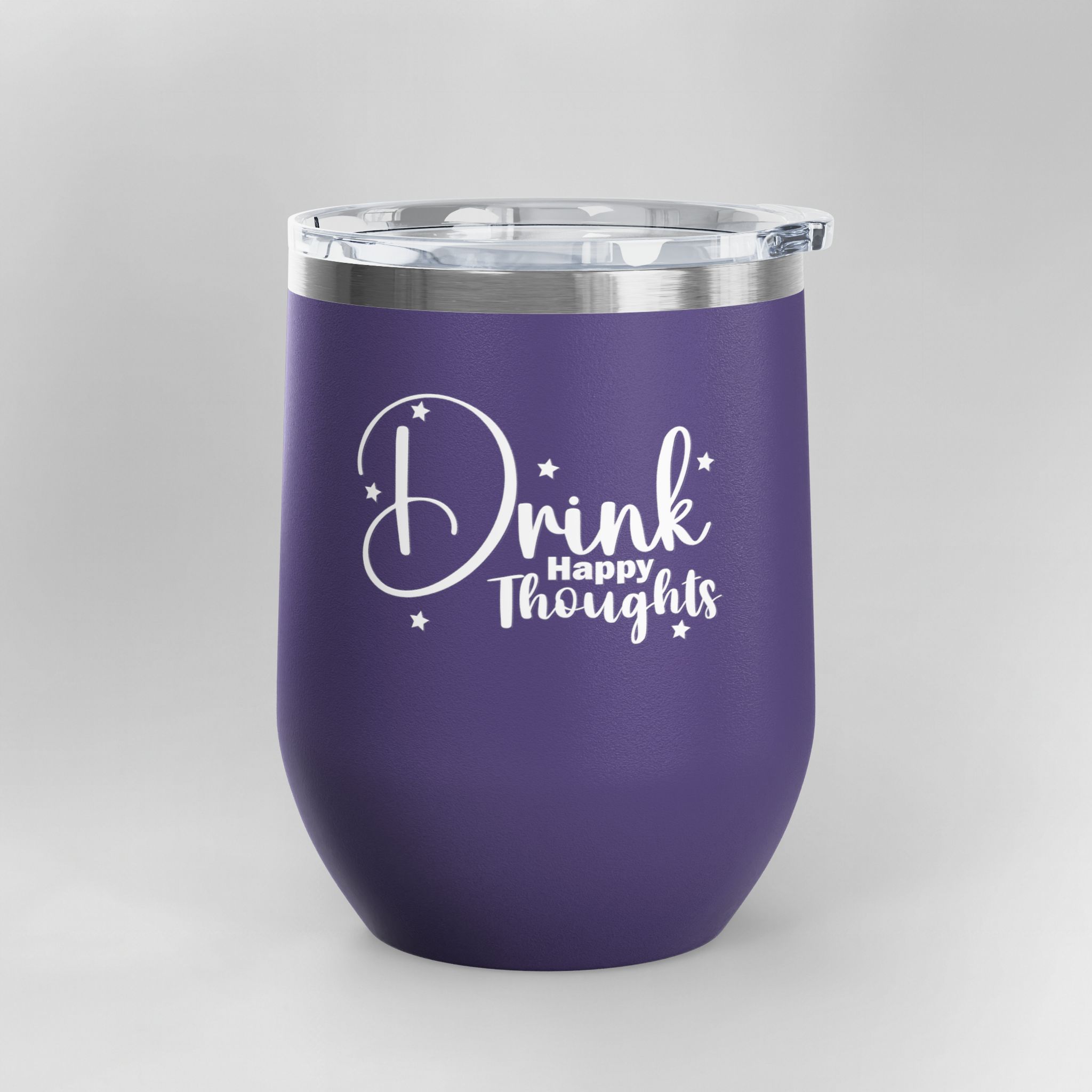 Drink Happy Thoughts - Insulated Wine Tumbler | 12oz - Image 16