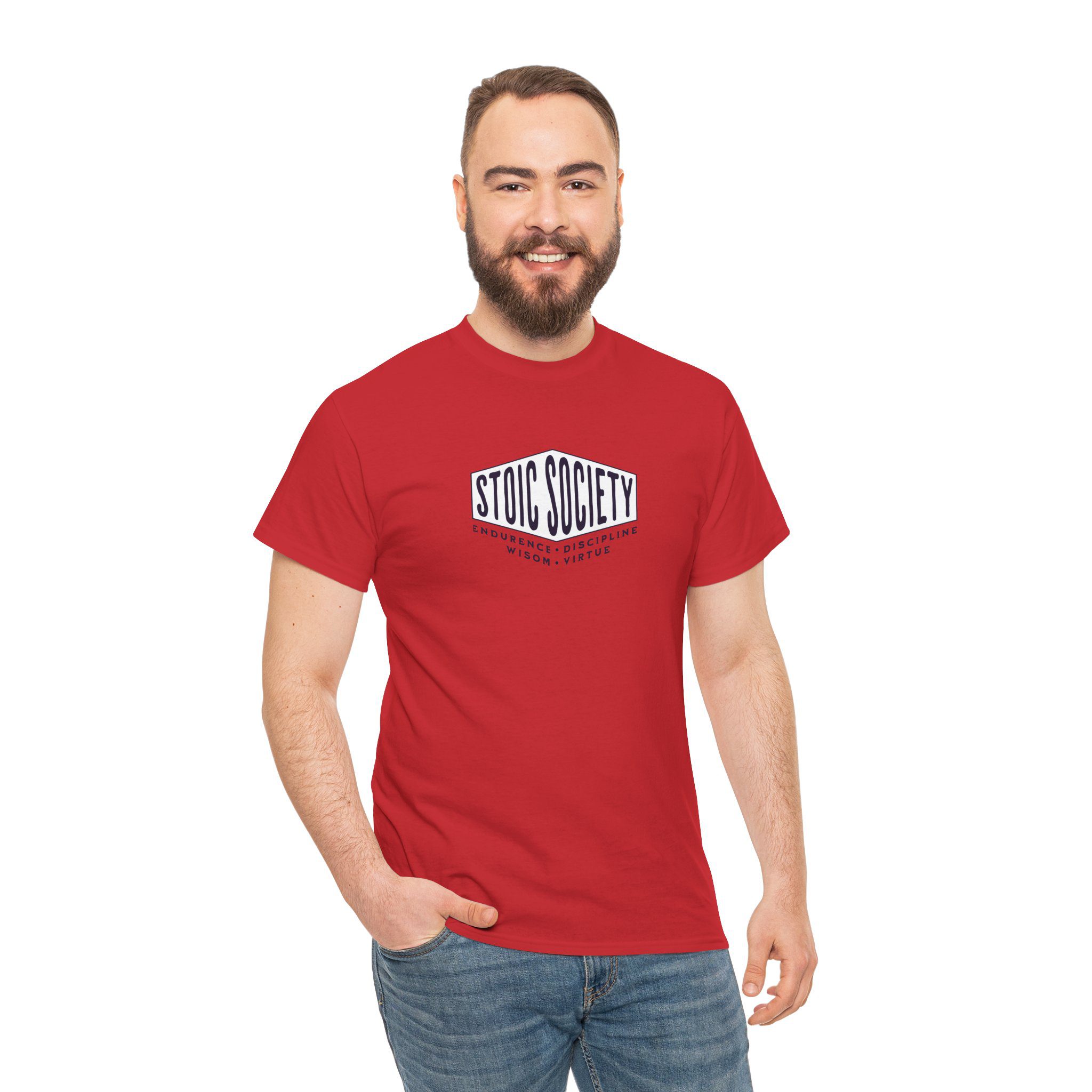 Stoic Society Pilars - Unisex Heavy Cotton T-Shirt - Image 3