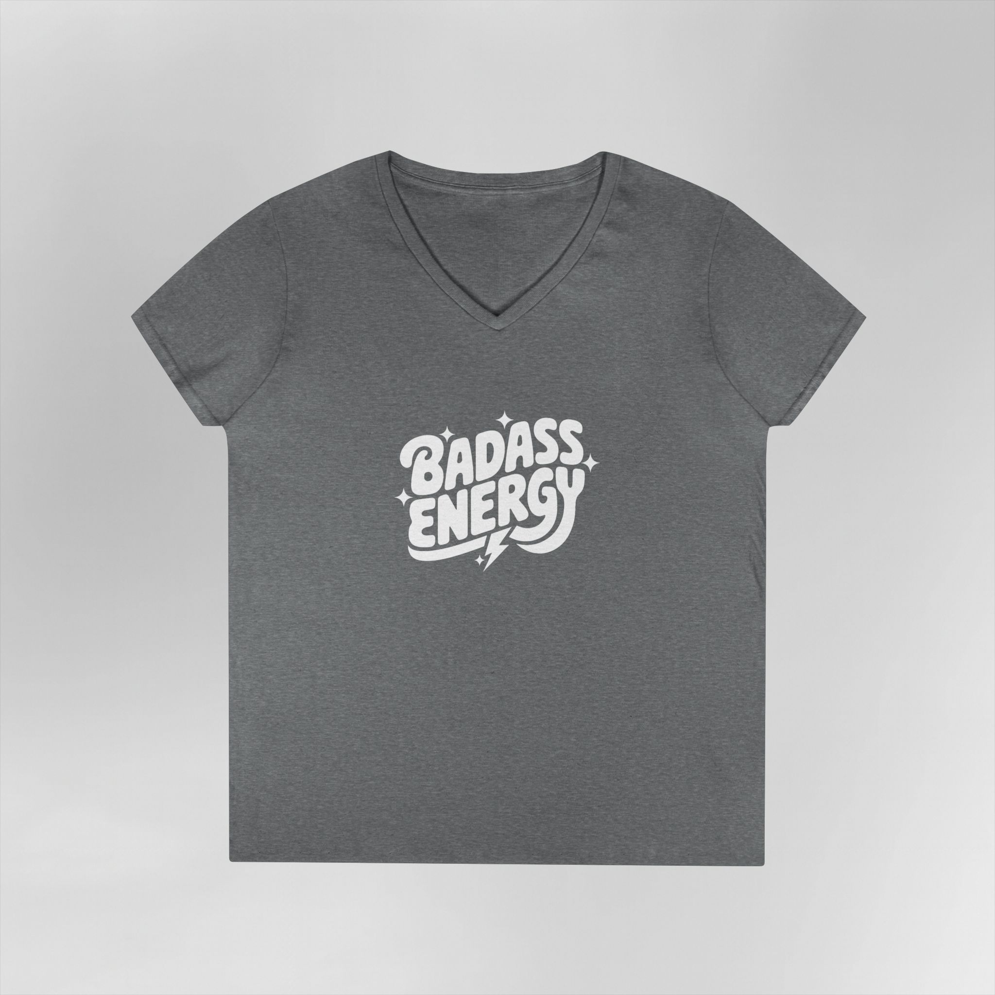 Badass Energy - Ladies V-Neck Tee - Image 7