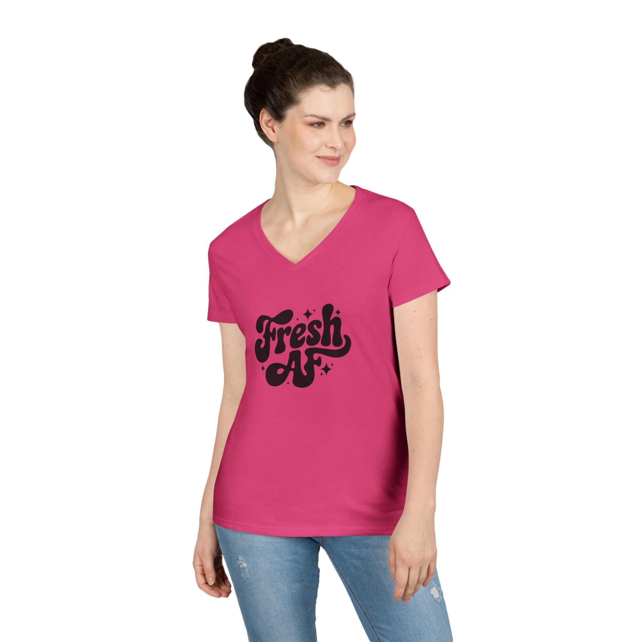 Fresh AF - Ladies' V-Neck T-Shirt - Image 25