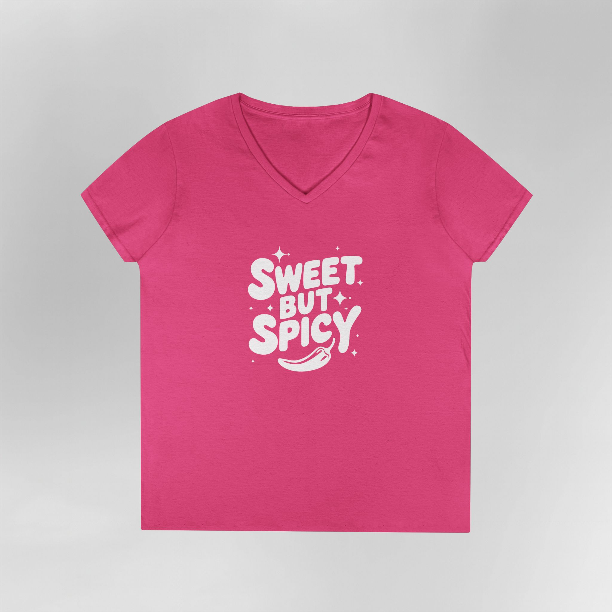 Spicy but Spicy - Ladies V-Neck T-Shirt - Image 14