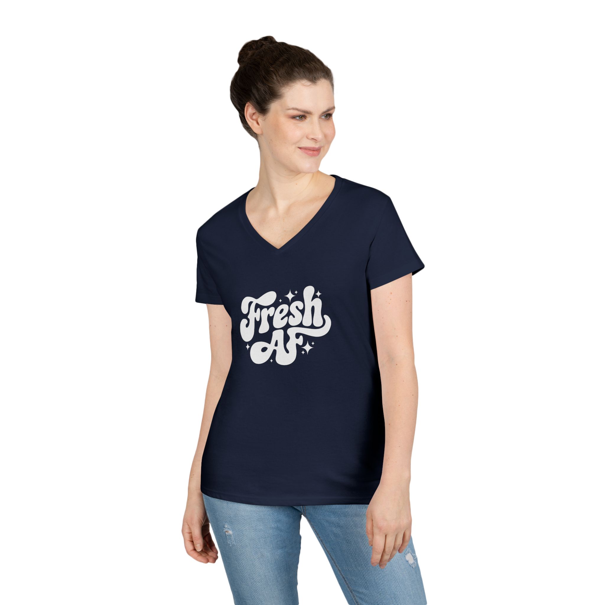 Fresh AF - Ladies' V-Neck T-Shirt - Image 17