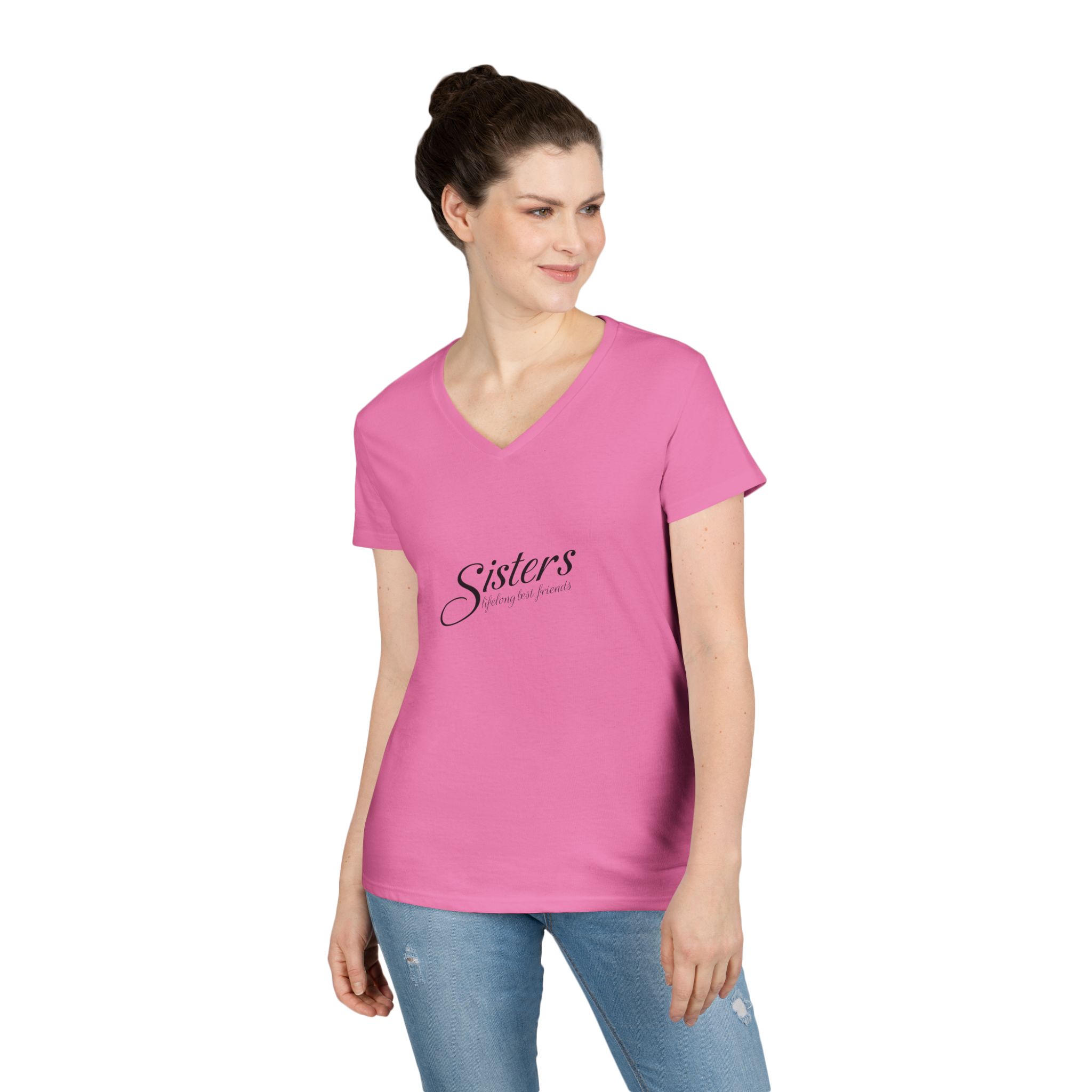 Sisters Lifelong Best Friends - Ladies V-Neck T-Shirt - Image 24