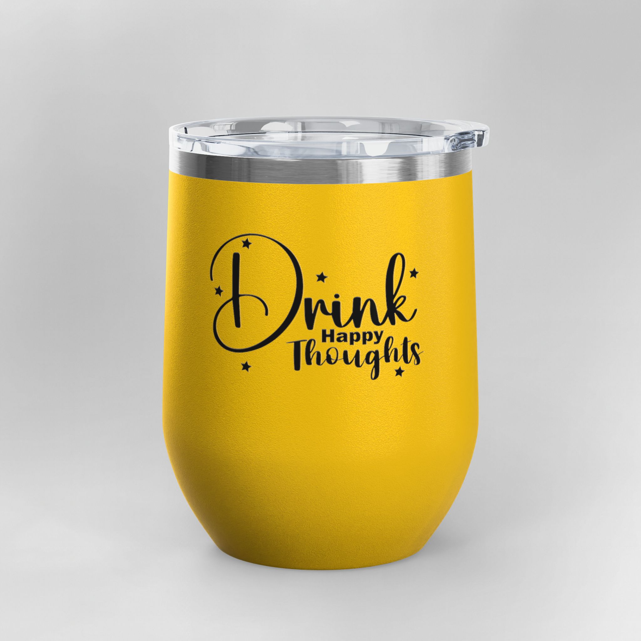 Drink Happy Thoughts - Insulated Wine Tumbler | 12oz - Image 9