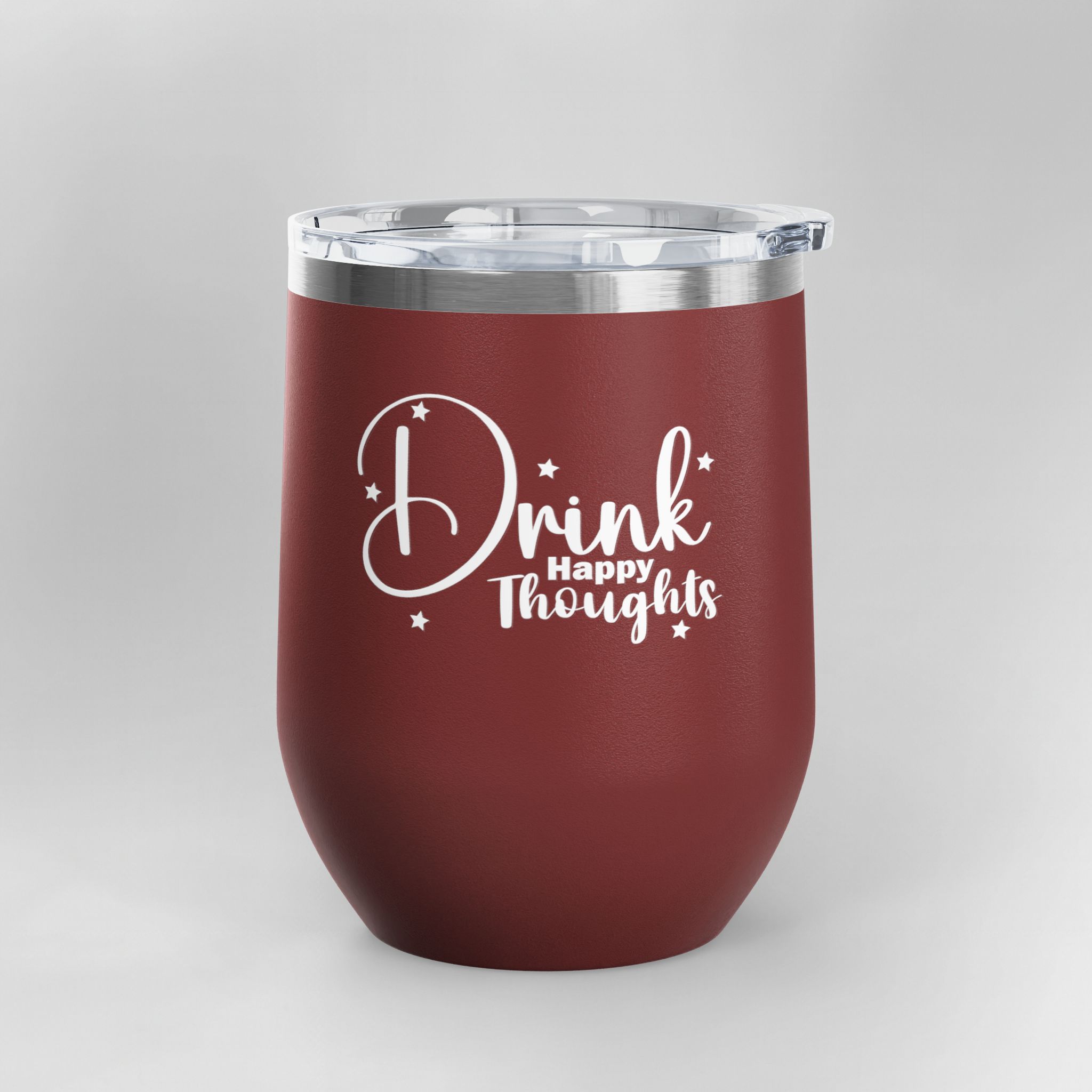 Drink Happy Thoughts - Insulated Wine Tumbler | 12oz - Image 6