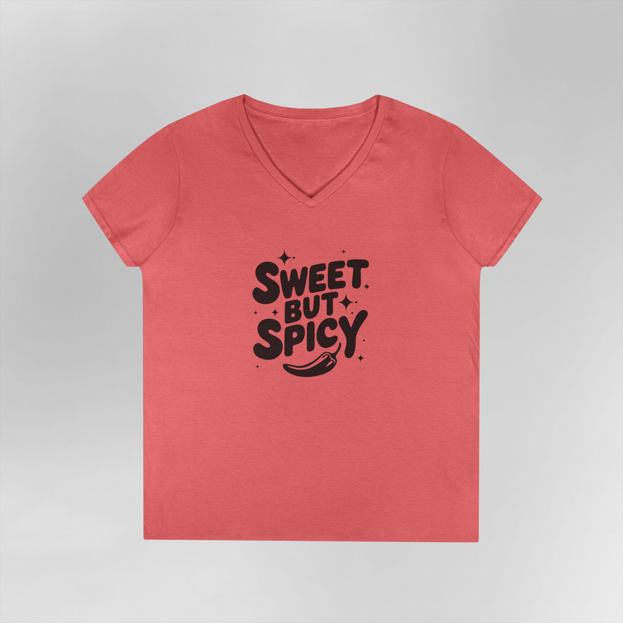 Spicy but Spicy - Ladies V-Neck T-Shirt - Image 3