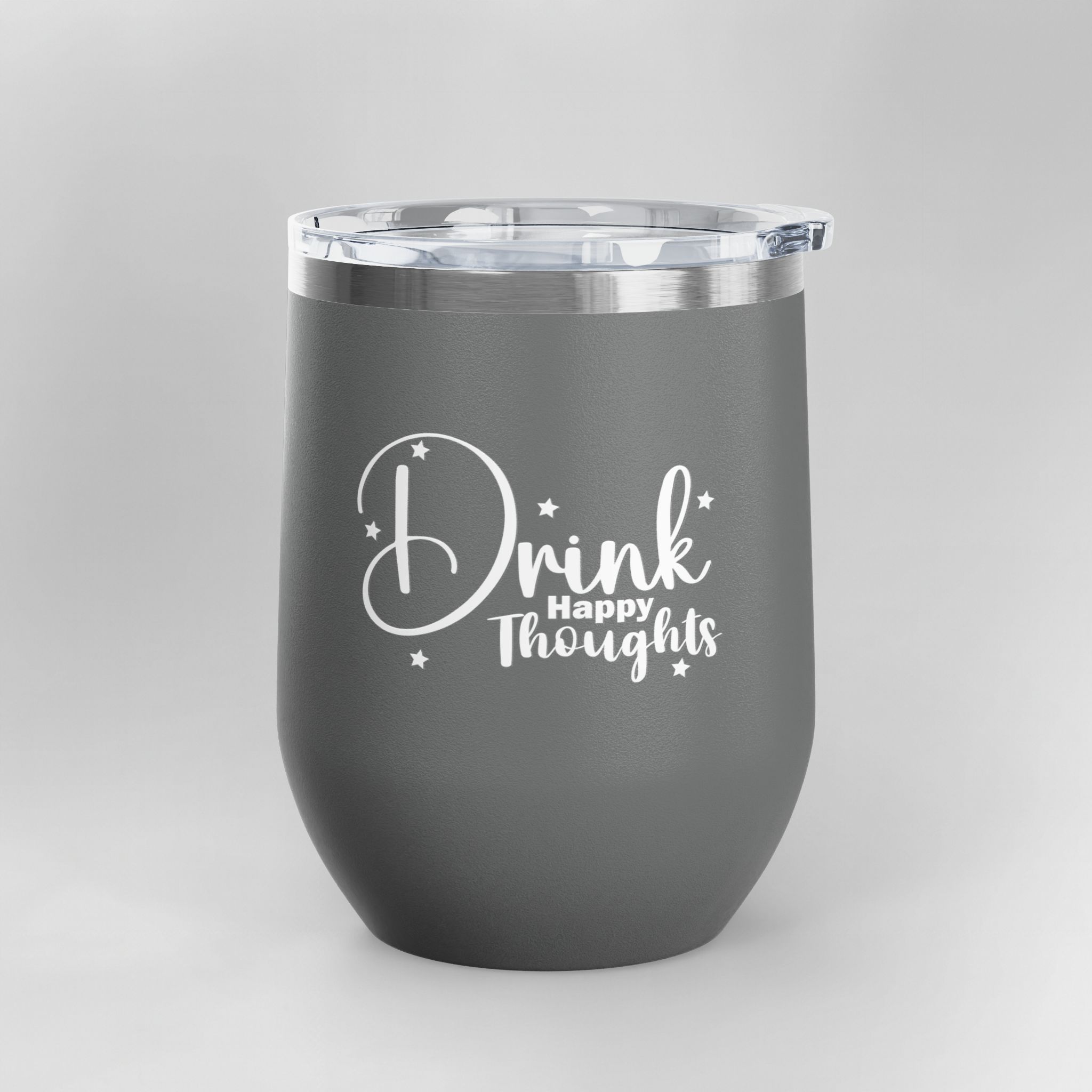 Drink Happy Thoughts - Insulated Wine Tumbler | 12oz - Image 14