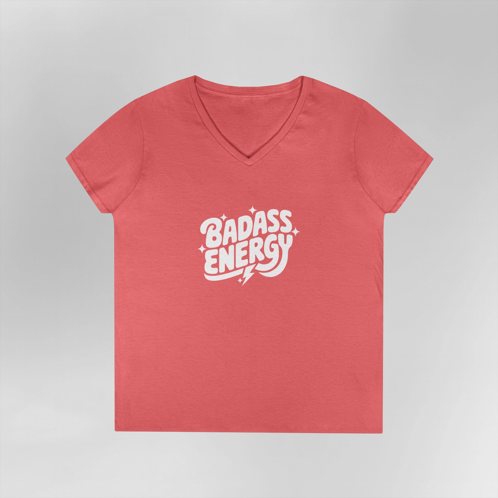 Badass Energy - Ladies V-Neck Tee - Image 4