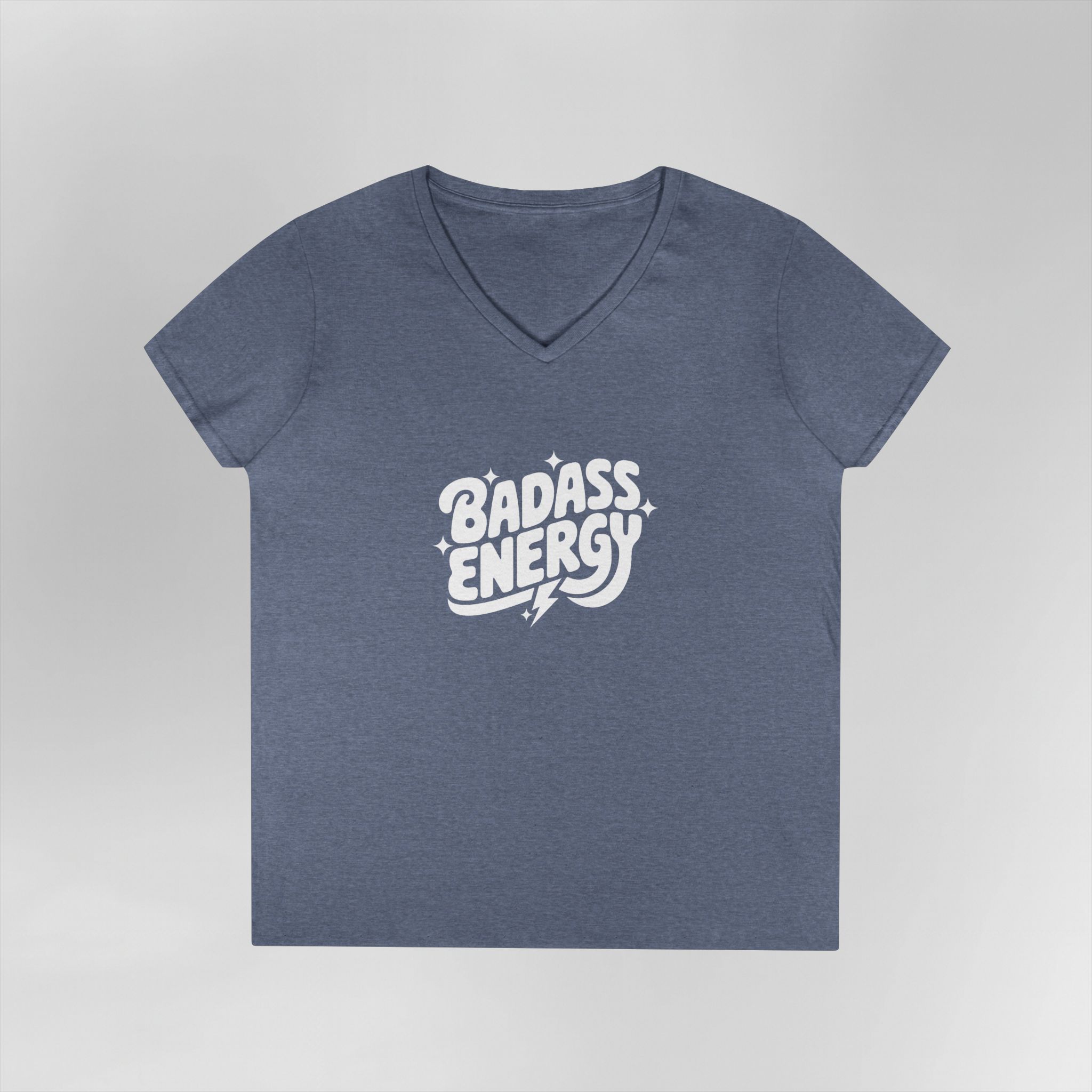 Badass Energy - Ladies V-Neck Tee - Image 12