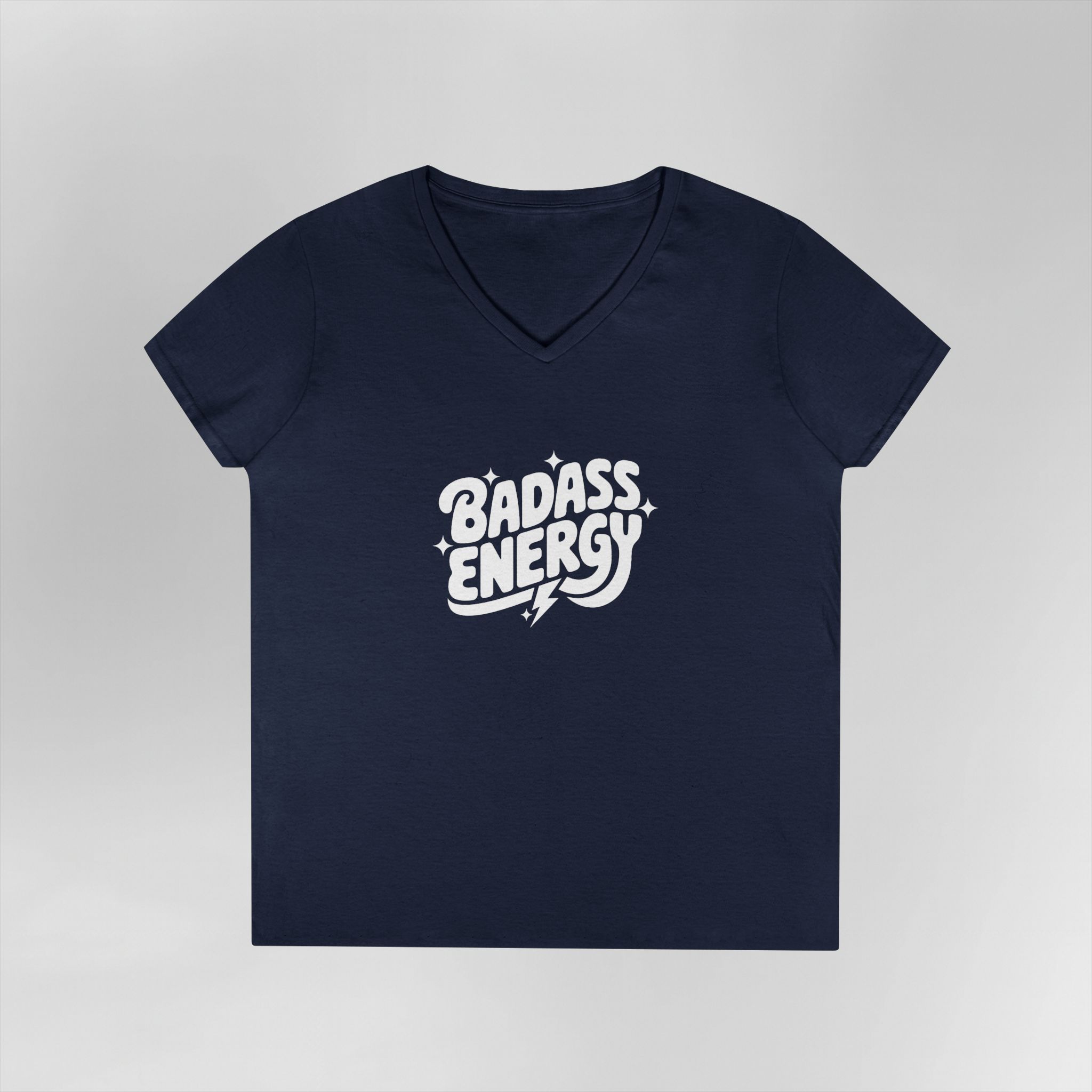 Badass Energy - Ladies V-Neck Tee - Image 11
