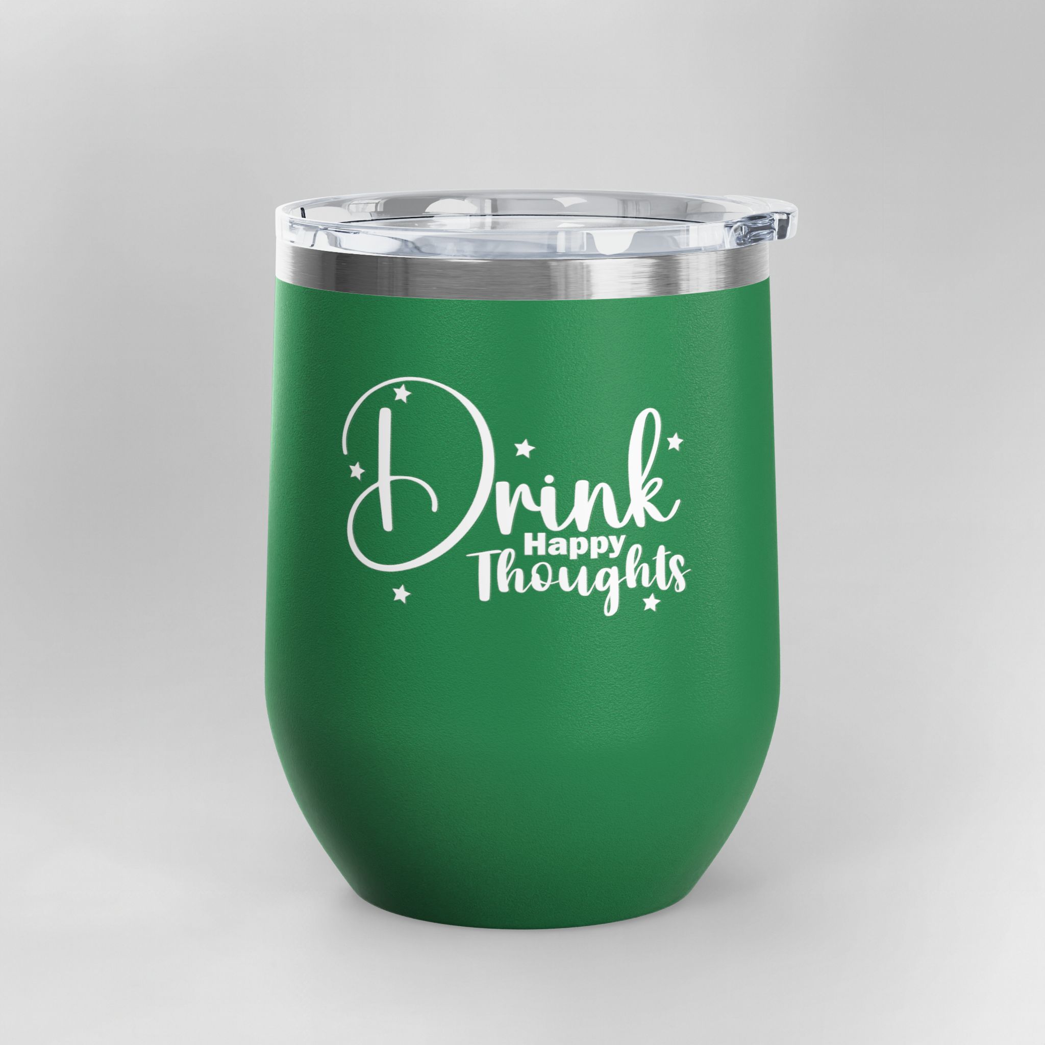 Drink Happy Thoughts - Insulated Wine Tumbler | 12oz - Image 11