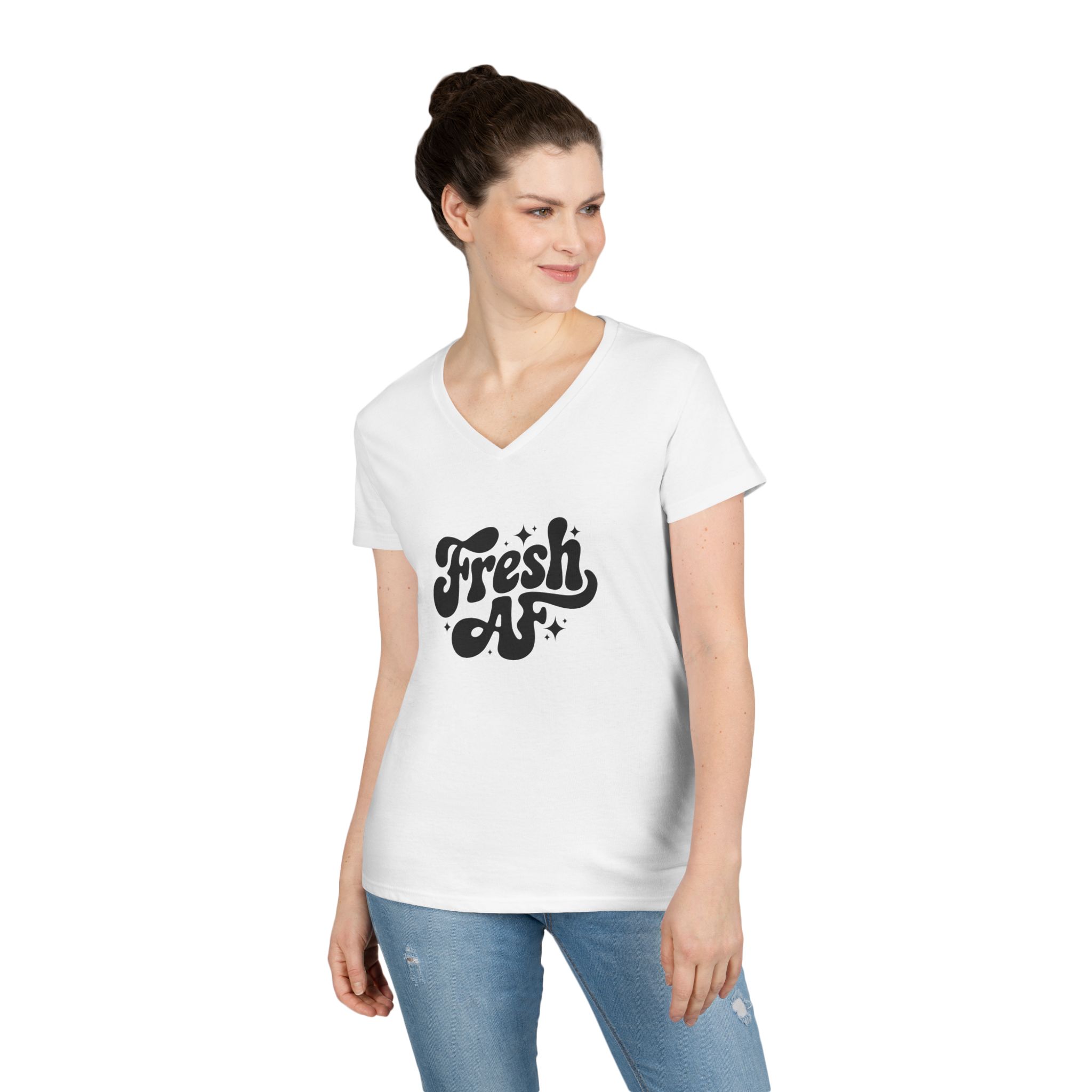 Fresh AF - Ladies' V-Neck T-Shirt - Image 3