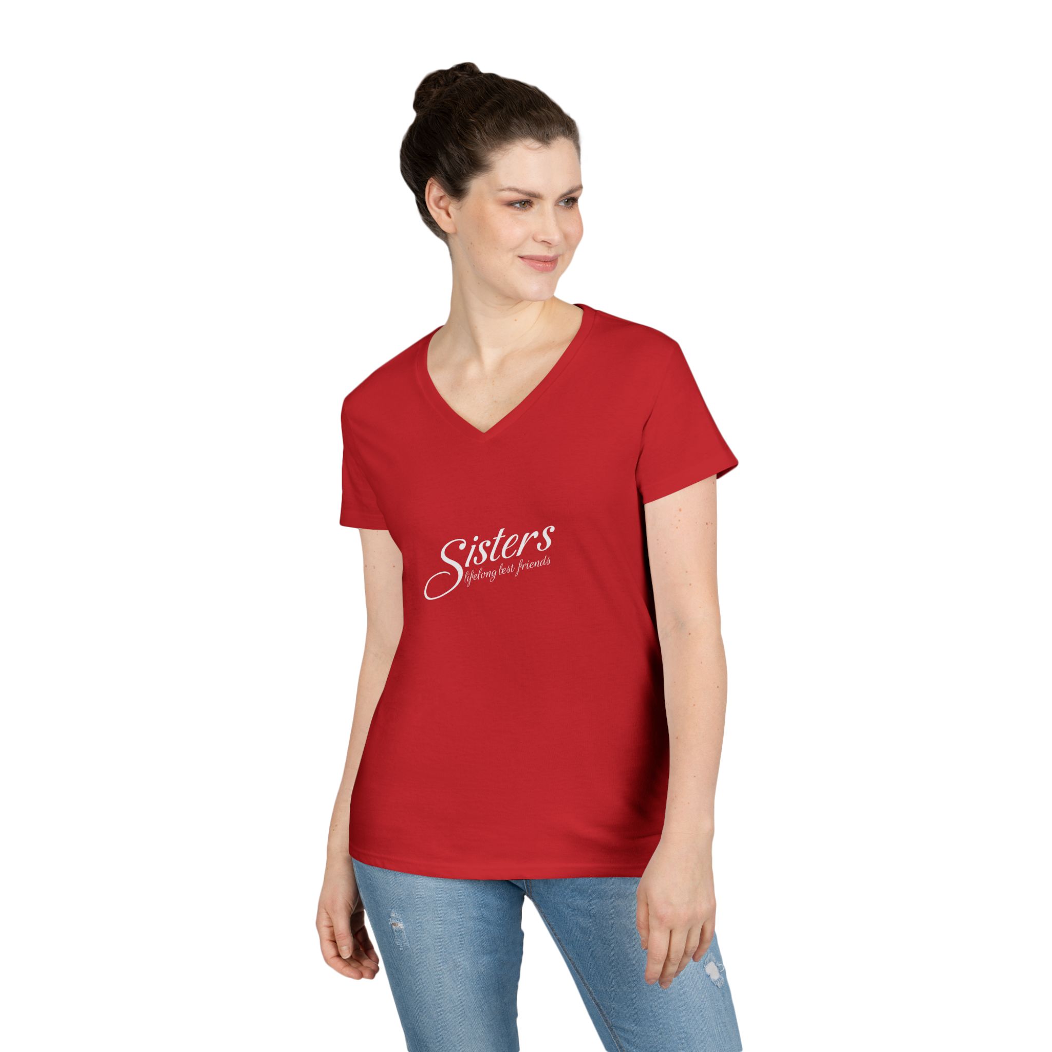 Sisters Lifelong Best Friends - Ladies V-Neck T-Shirt - Image 28