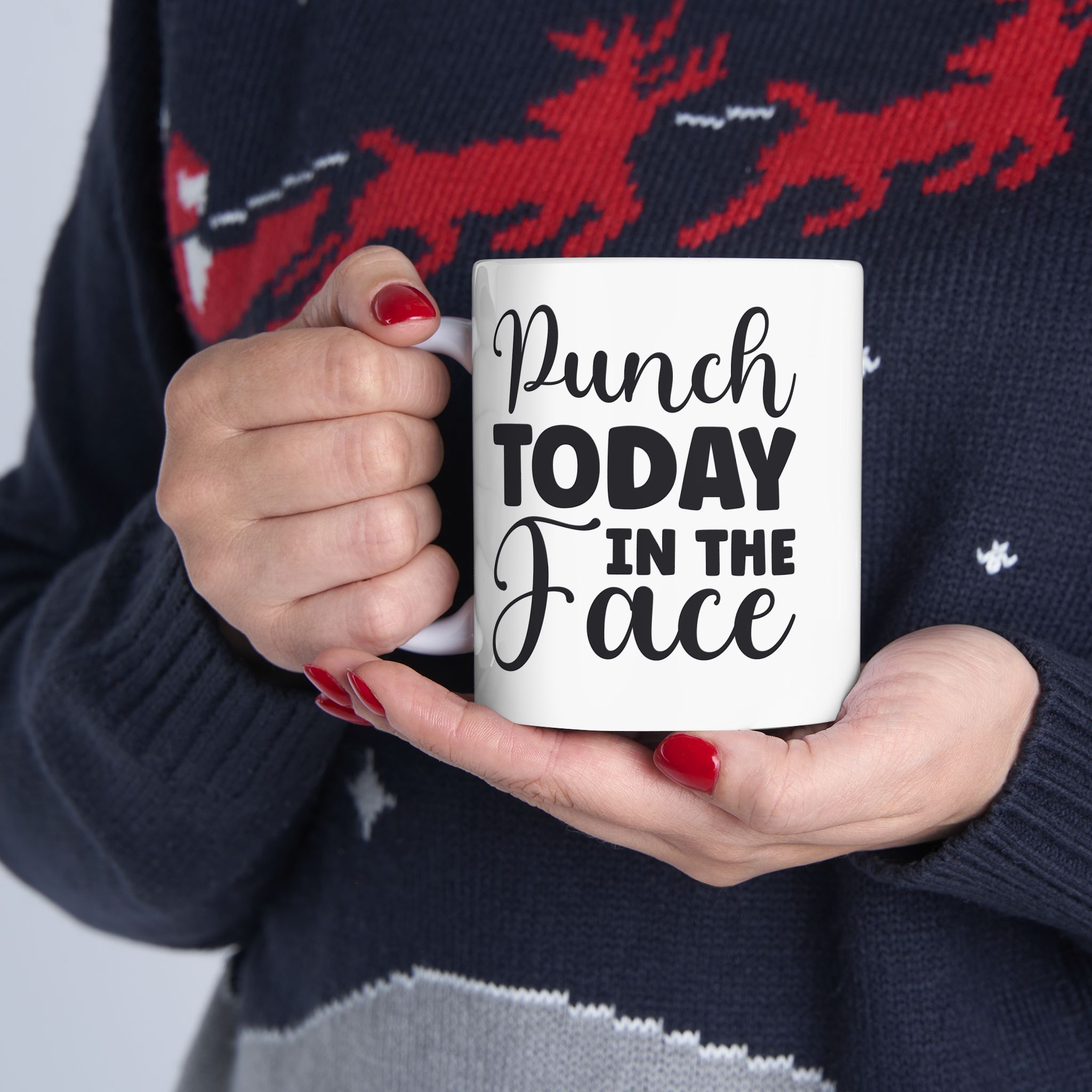 Punch Today in the Face - Ceramic Mug - Image 4