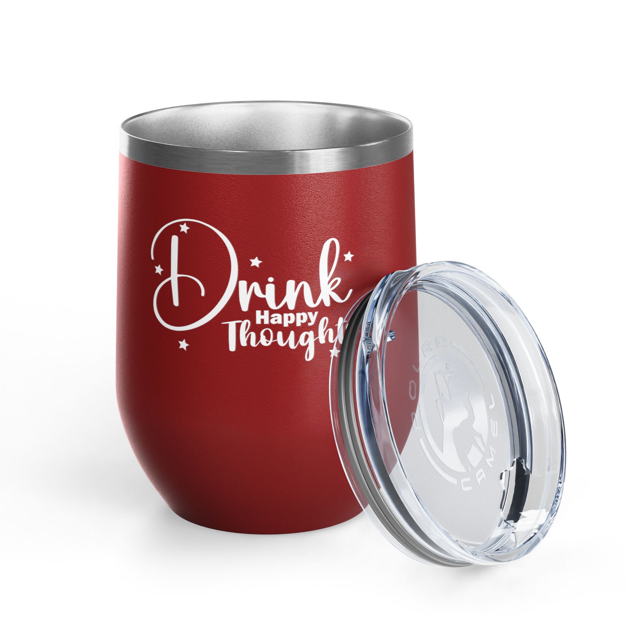 Drink Happy Thoughts - Insulated Wine Tumbler | 12oz - Image 3