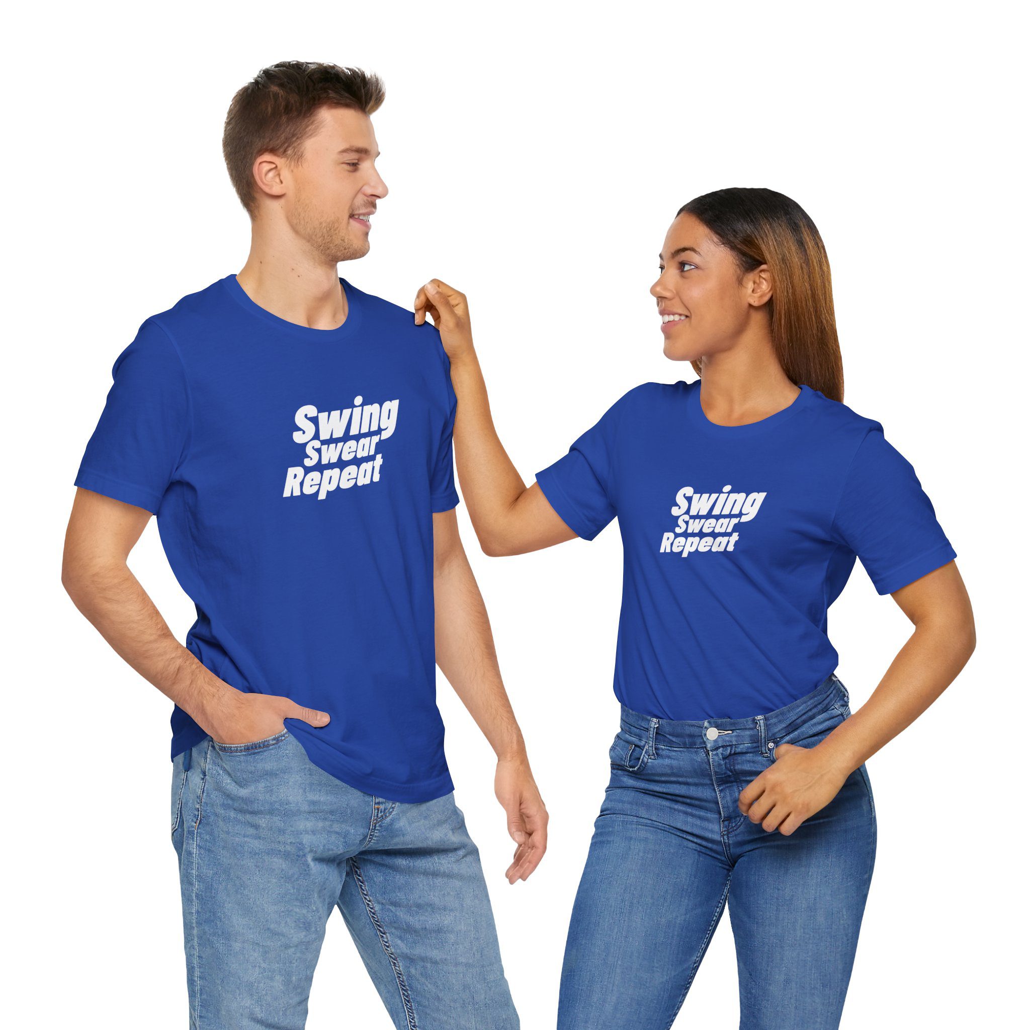 Swing, Swear, Repeat – Golf T-Shirt (Dark Colors) - Image 2