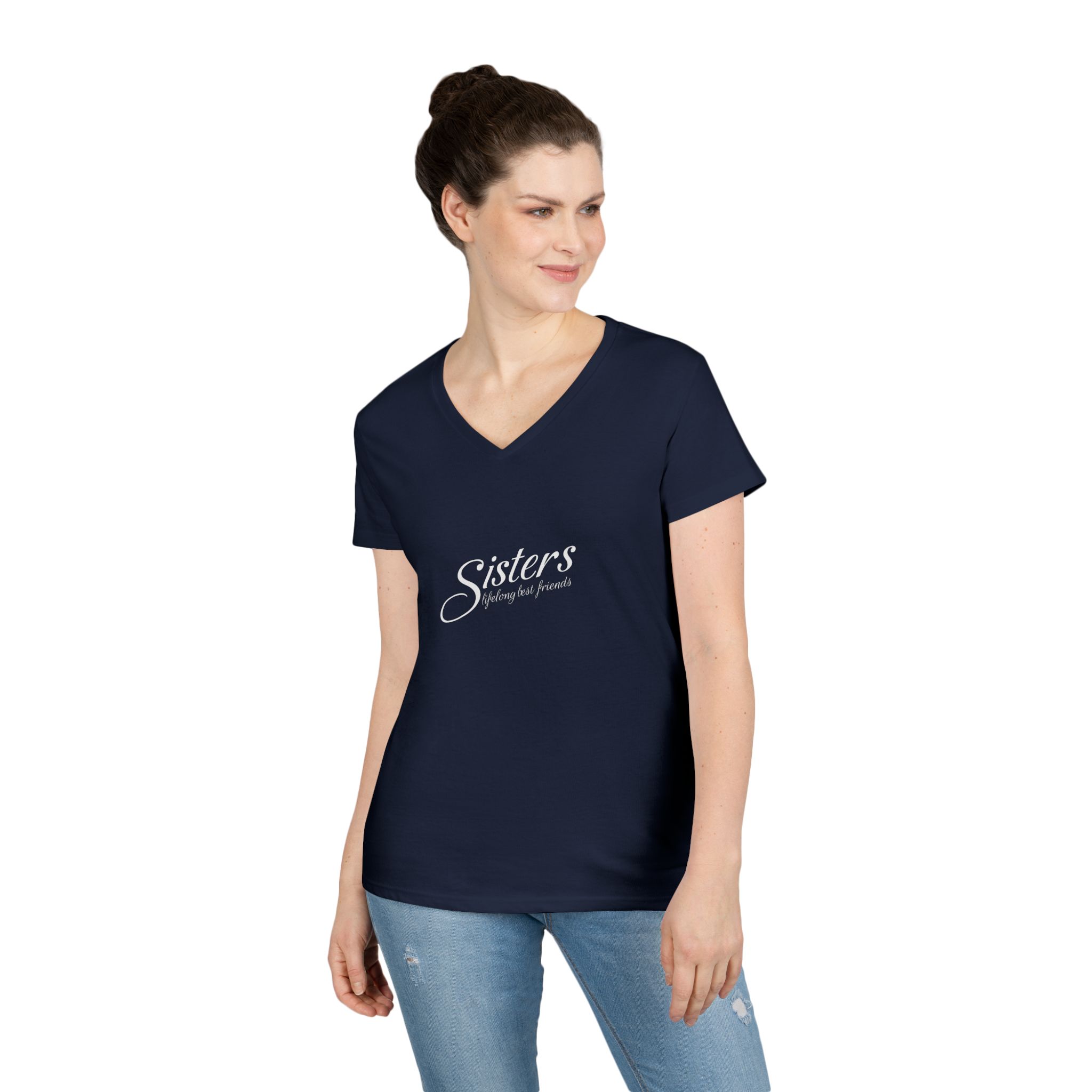 Sisters Lifelong Best Friends - Ladies V-Neck T-Shirt - Image 20