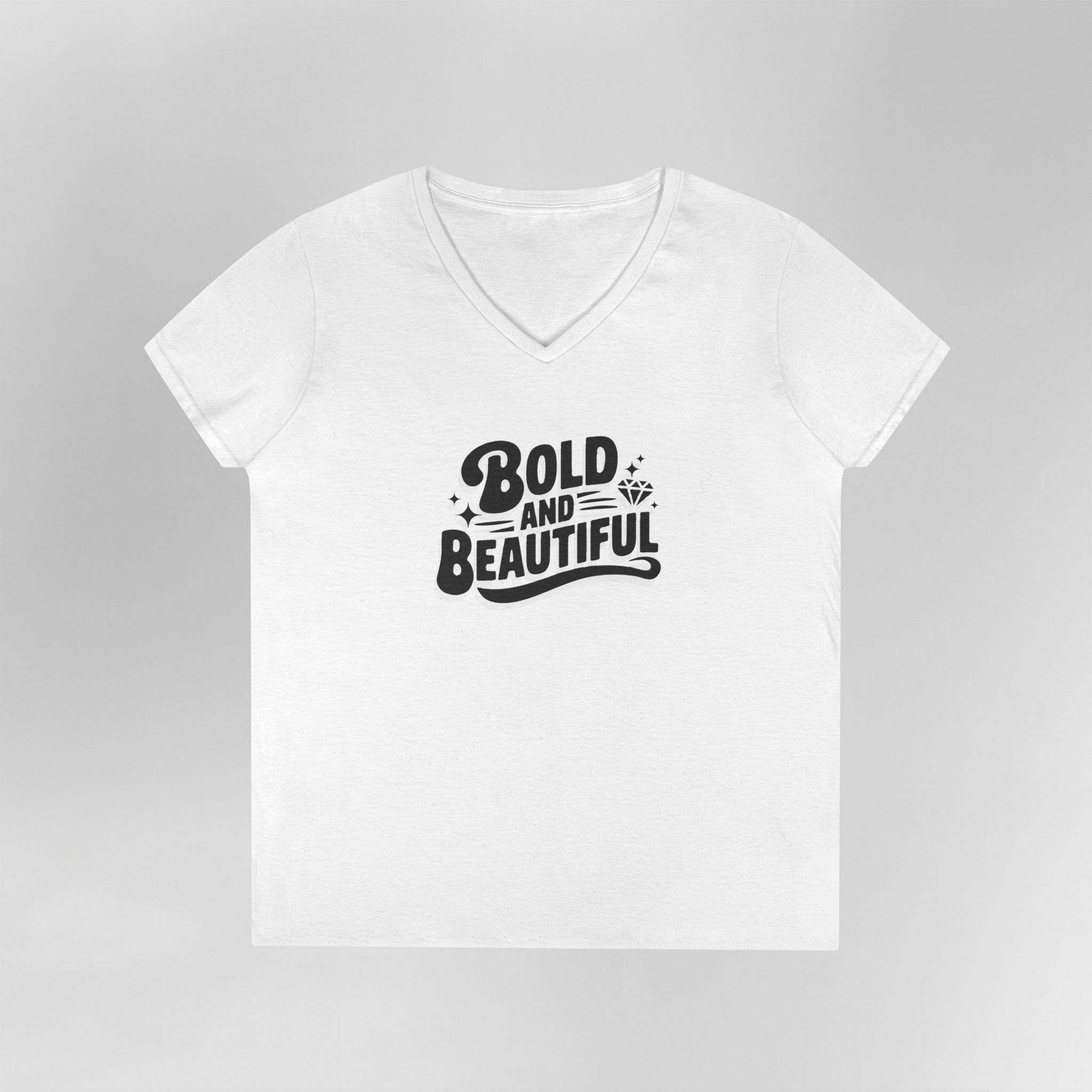 Bold and Beautiful - Ladies V-Neck T-Shirt - Image 3