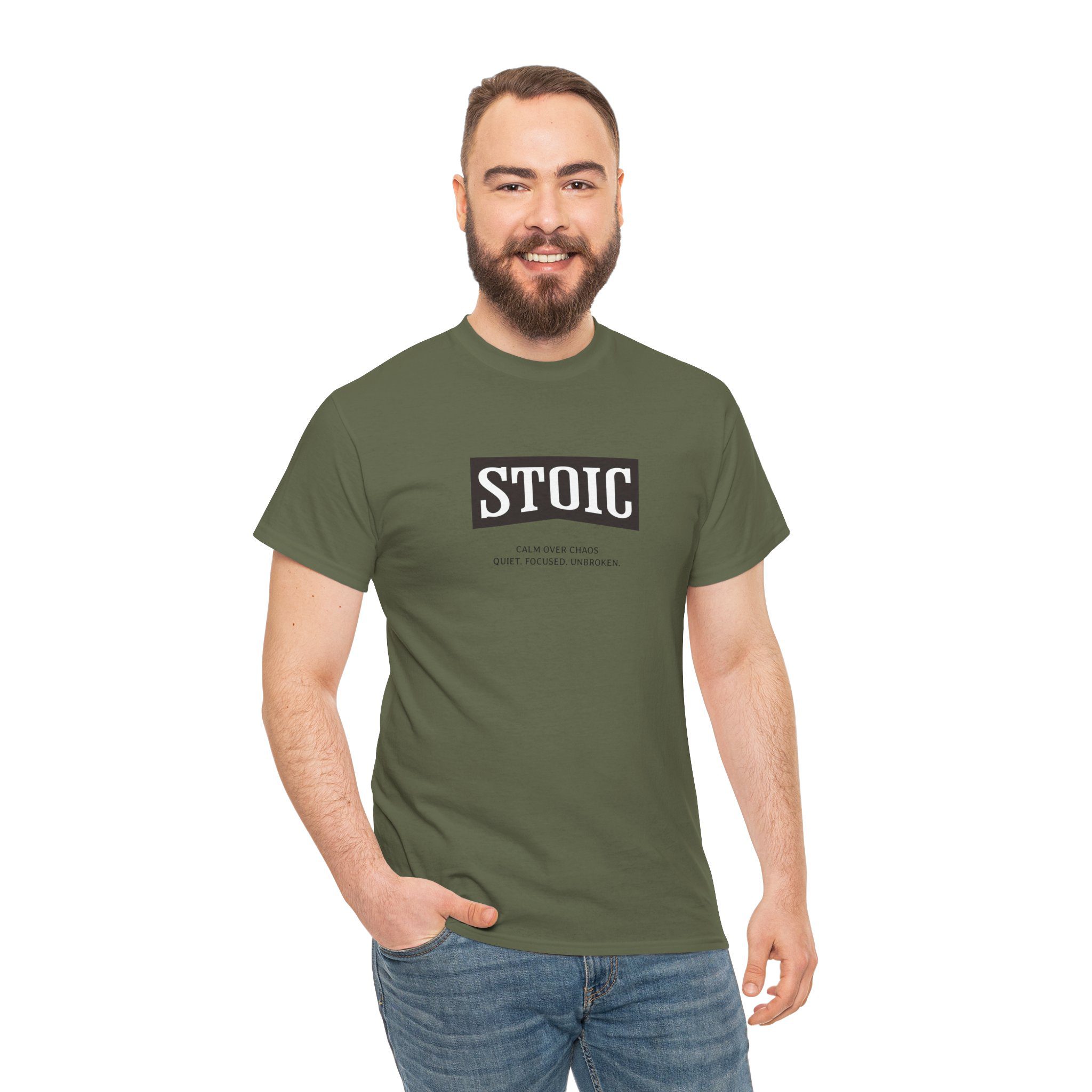 Stoic Society Calm - Unisex Heavy Cotton T-Shirt - Image 4