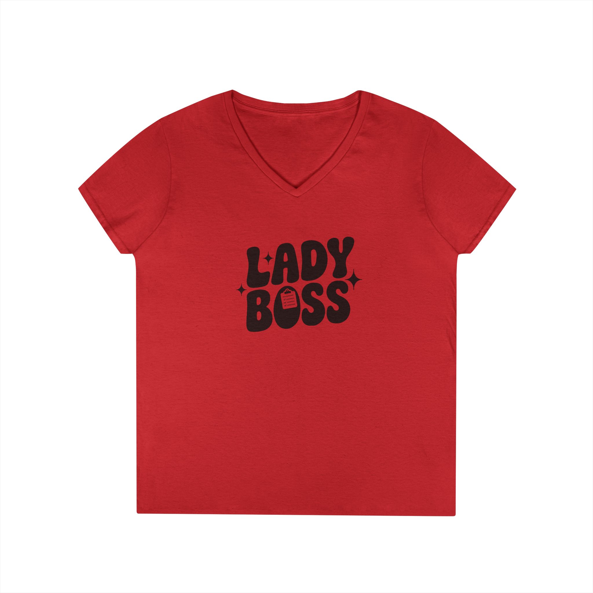 Lady Boss - Ladies V-Neck Tee - Image 7