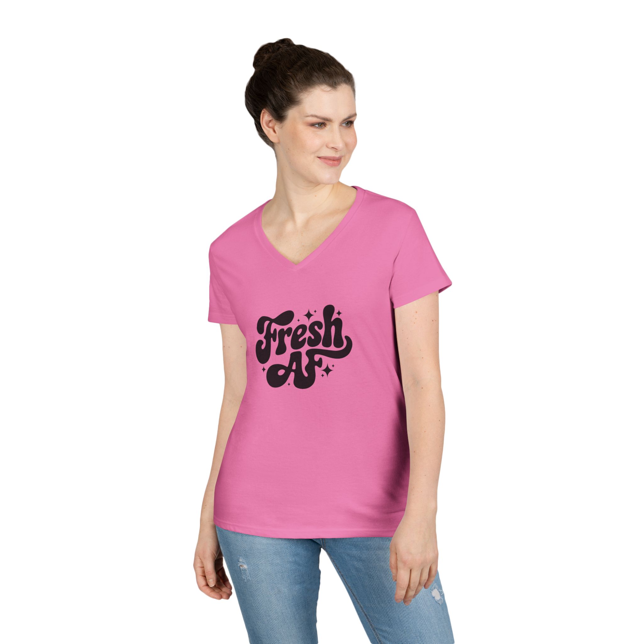 Fresh AF - Ladies' V-Neck T-Shirt - Image 23