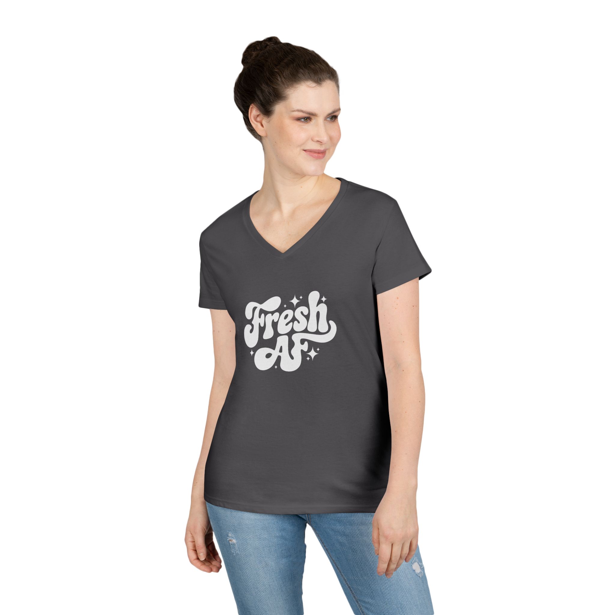 Fresh AF - Ladies' V-Neck T-Shirt - Image 13