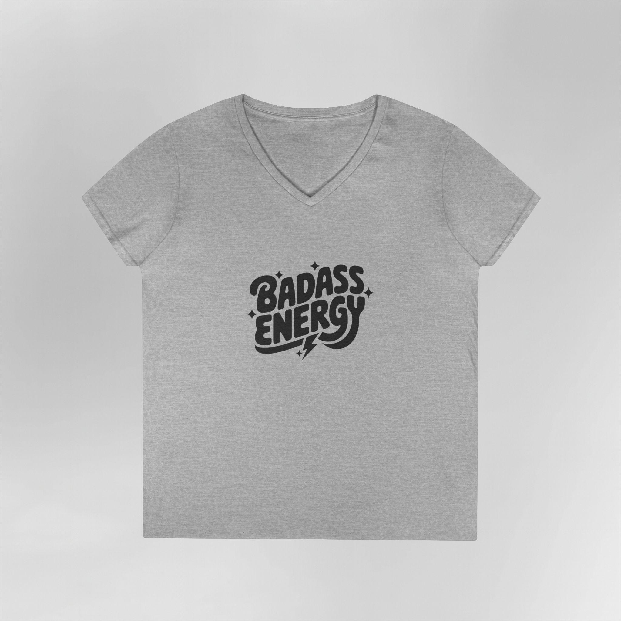 Badass Energy - Ladies V-Neck Tee - Image 6