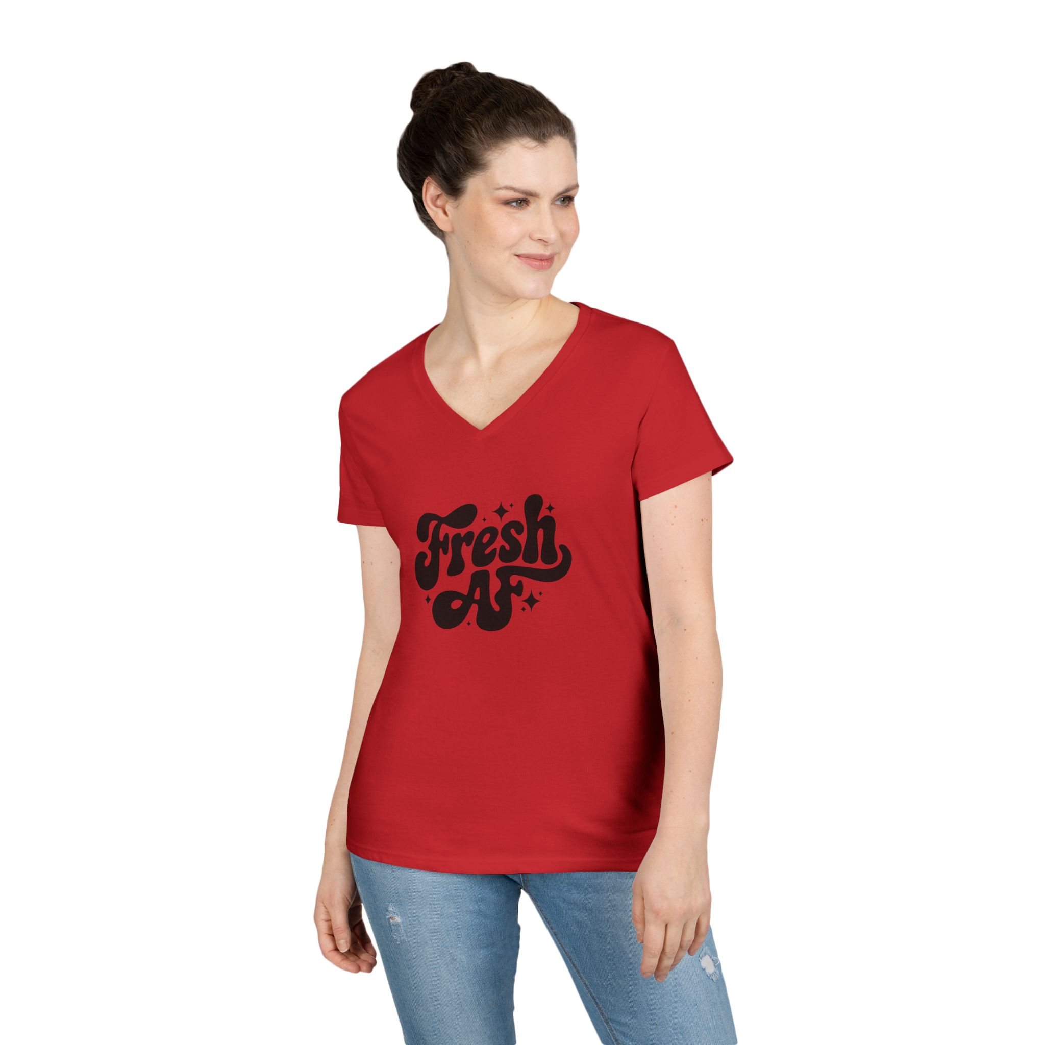 Fresh AF - Ladies' V-Neck T-Shirt - Image 27