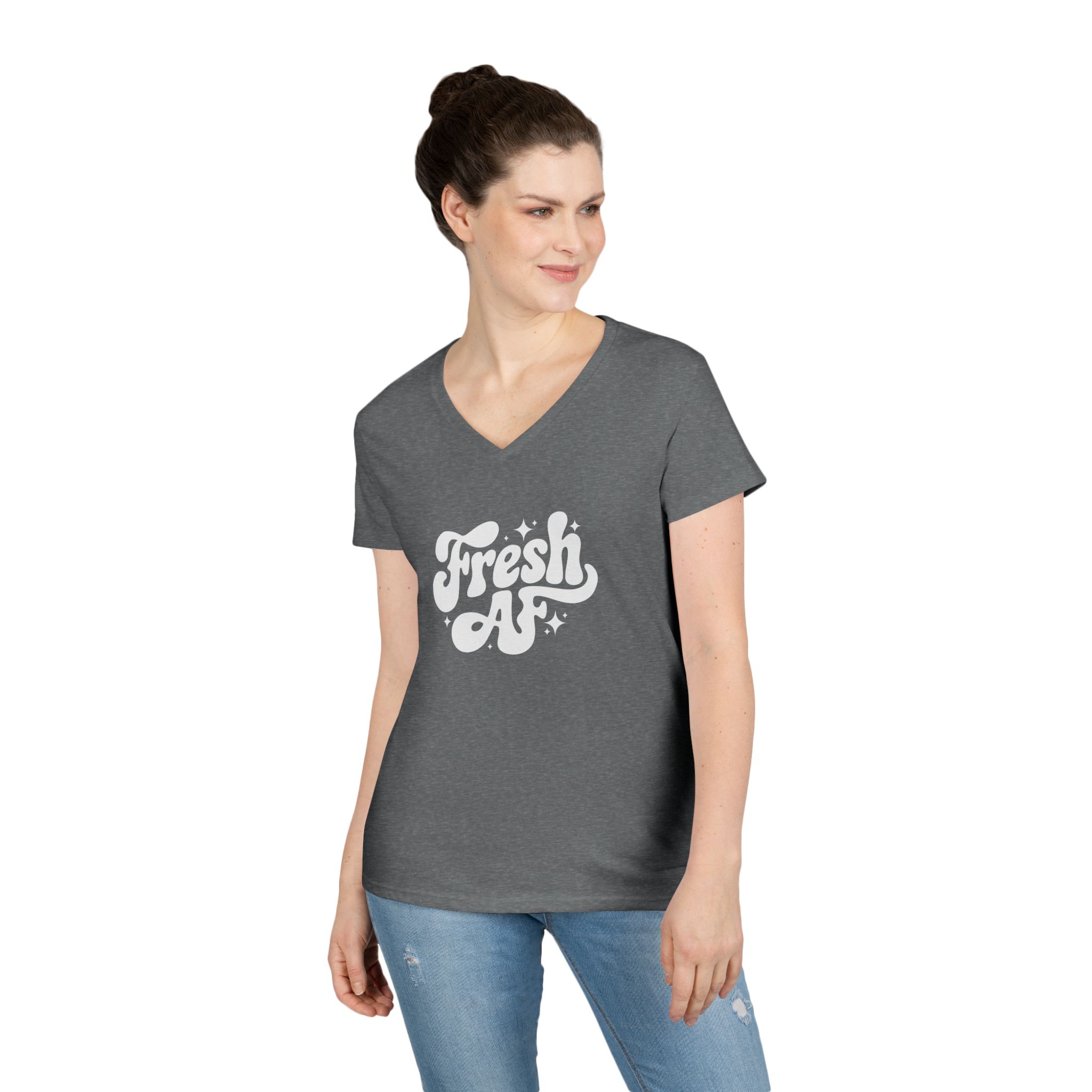 Fresh AF - Ladies' V-Neck T-Shirt - Image 9