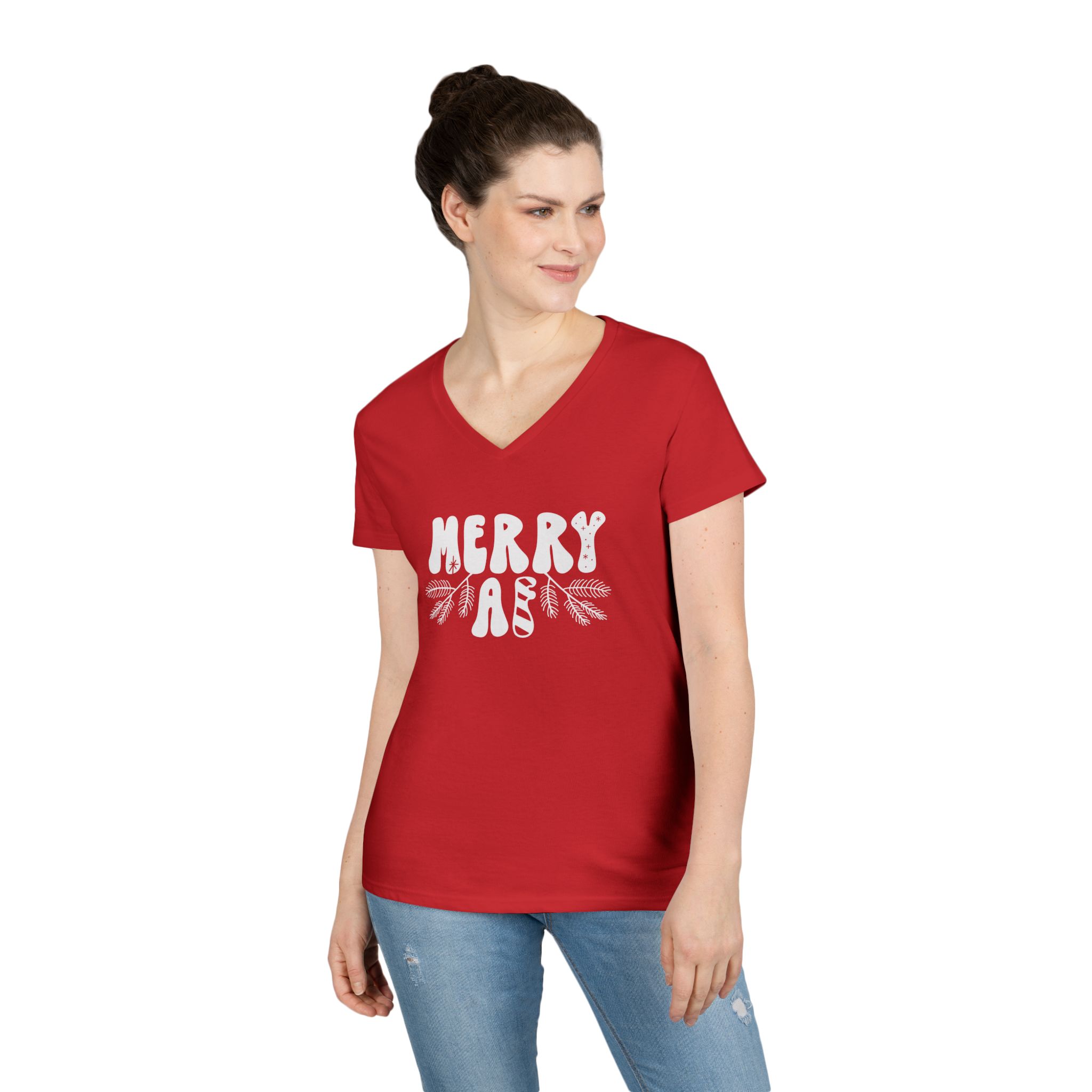 Merry AF Christmas - Ladies V-Neck - Image 2