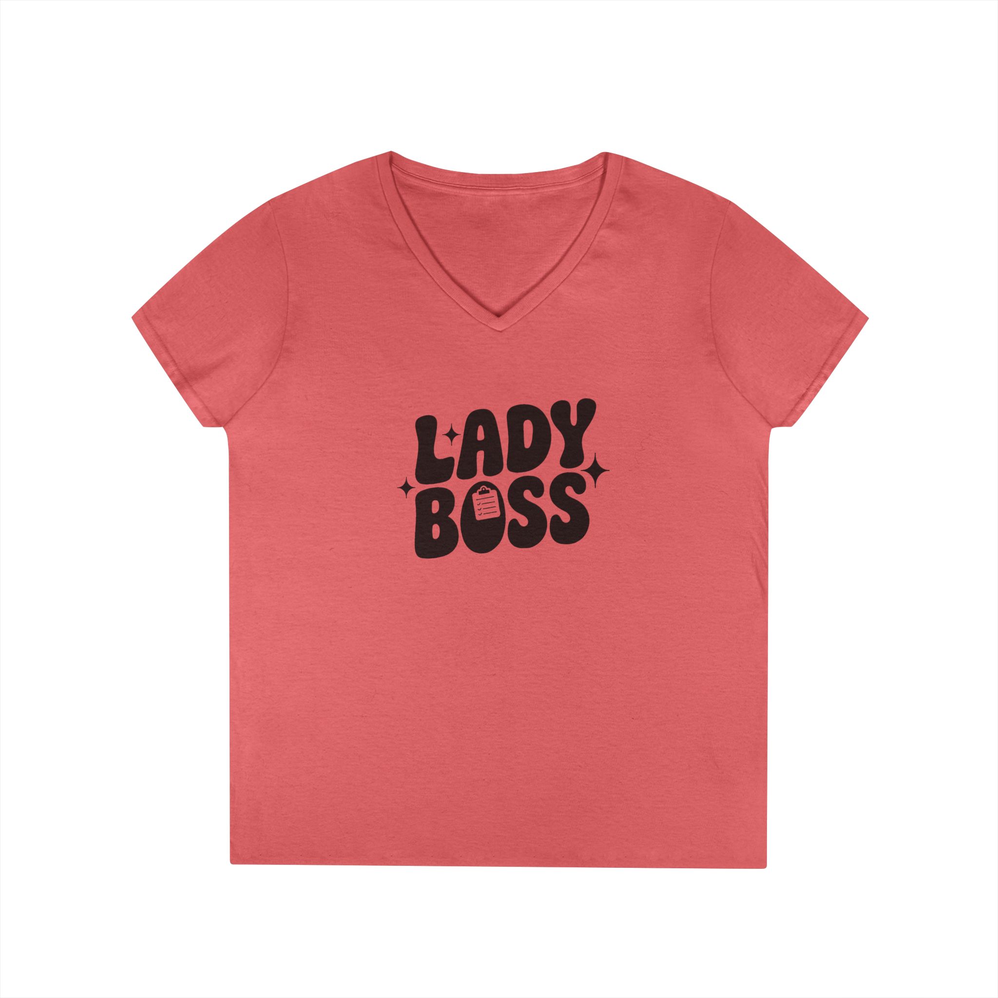 Lady Boss - Ladies V-Neck Tee - Image 3