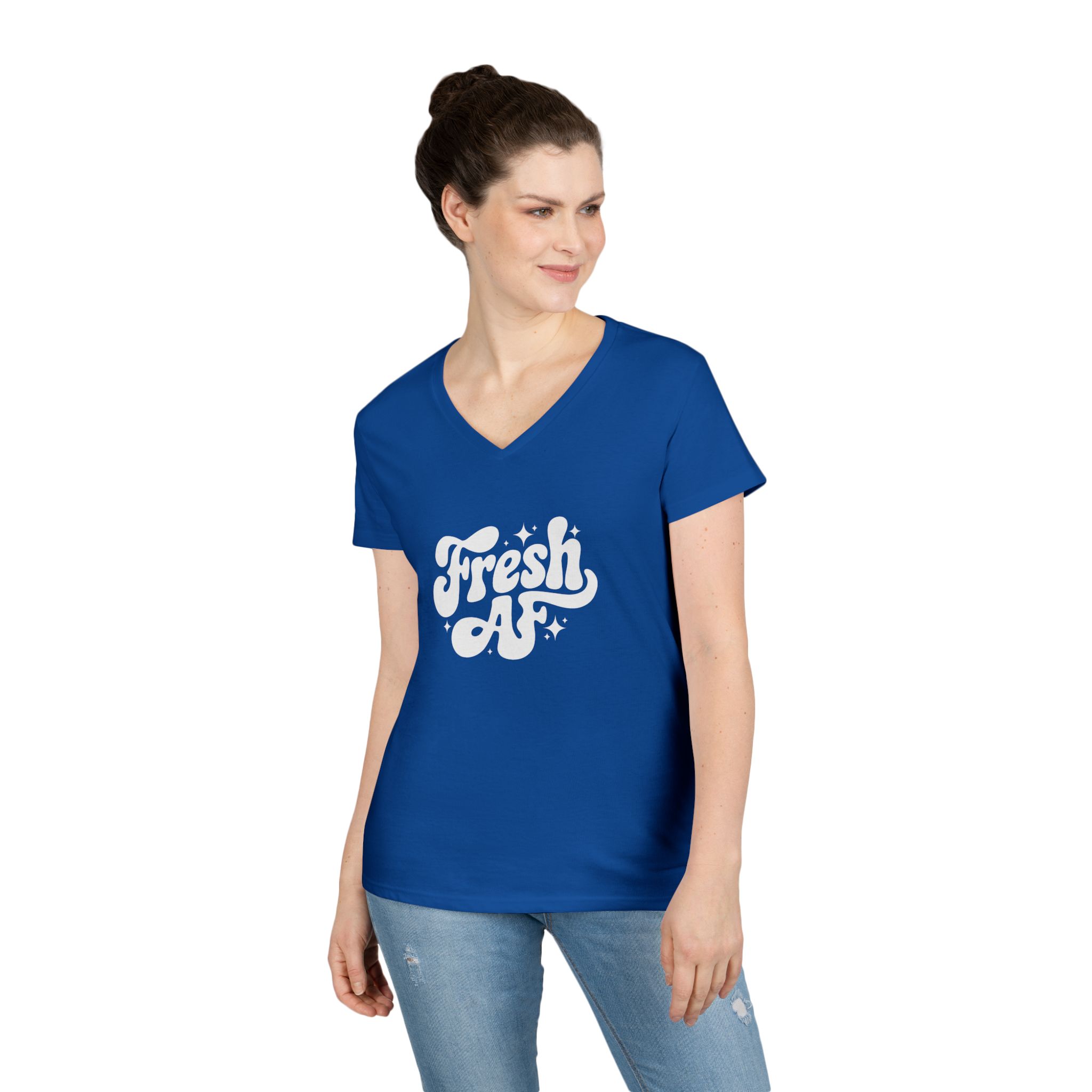 Fresh AF - Ladies' V-Neck T-Shirt - Image 15