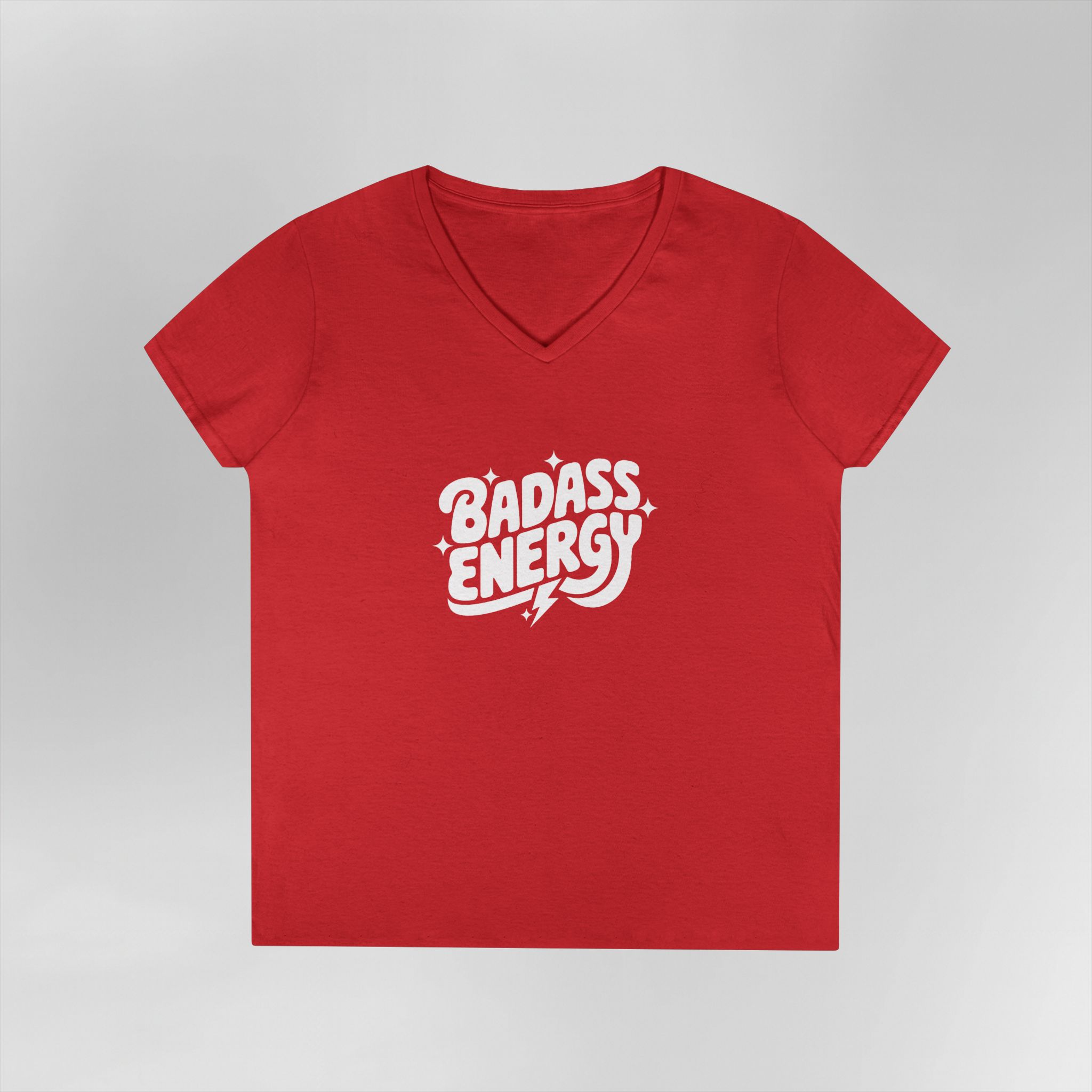 Badass Energy - Ladies V-Neck Tee - Image 15