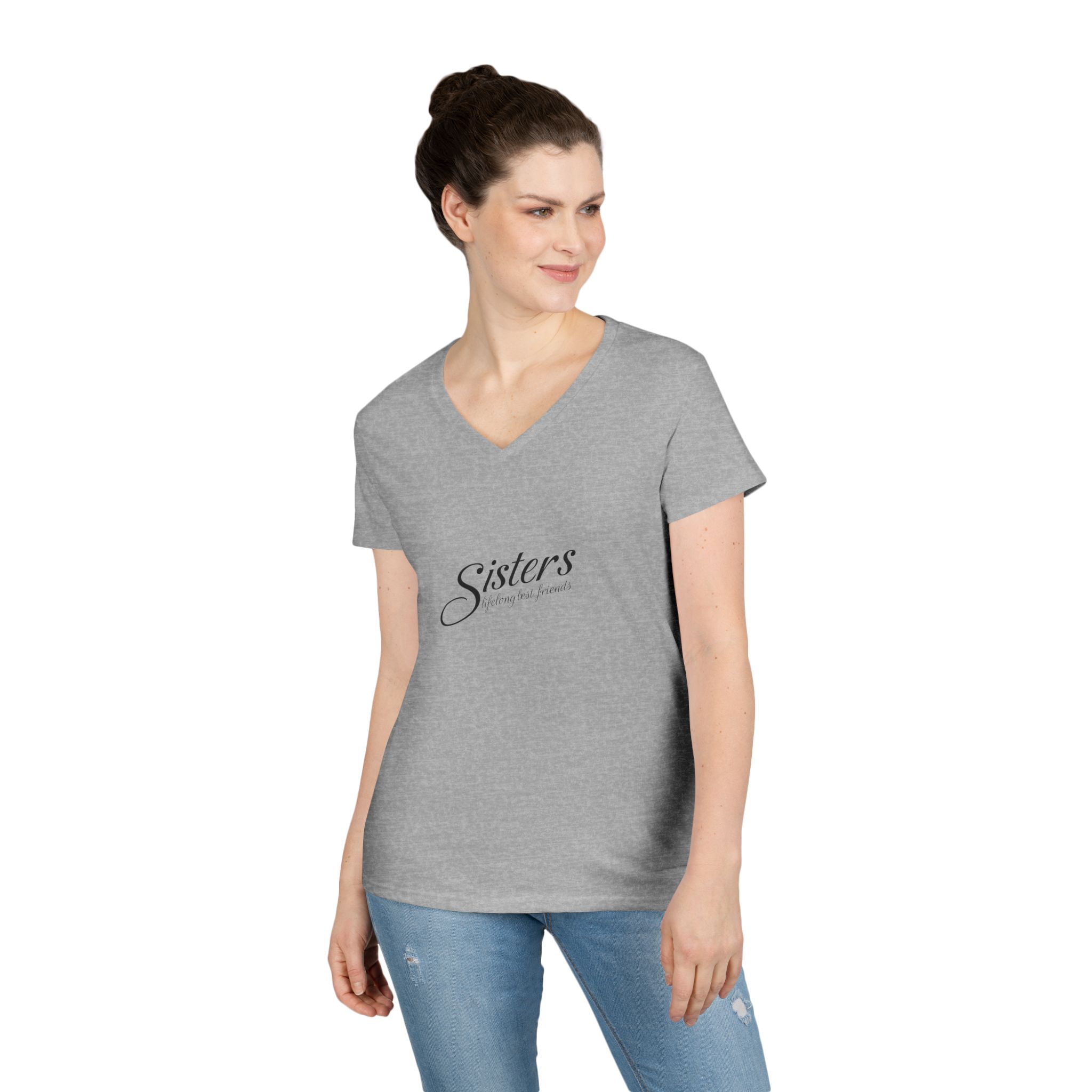 Sisters Lifelong Best Friends - Ladies V-Neck T-Shirt - Image 10